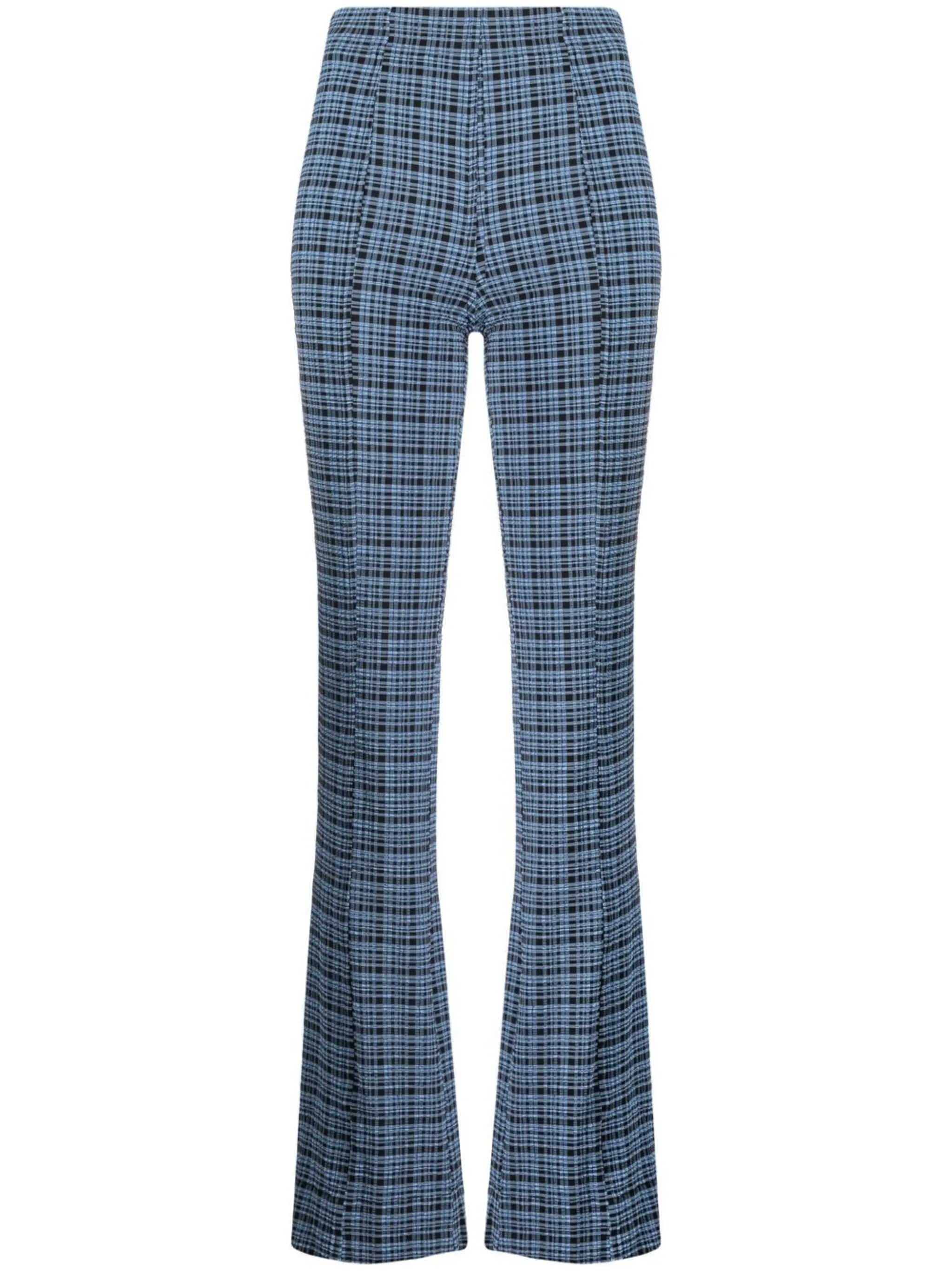 seersucker flared trousers
