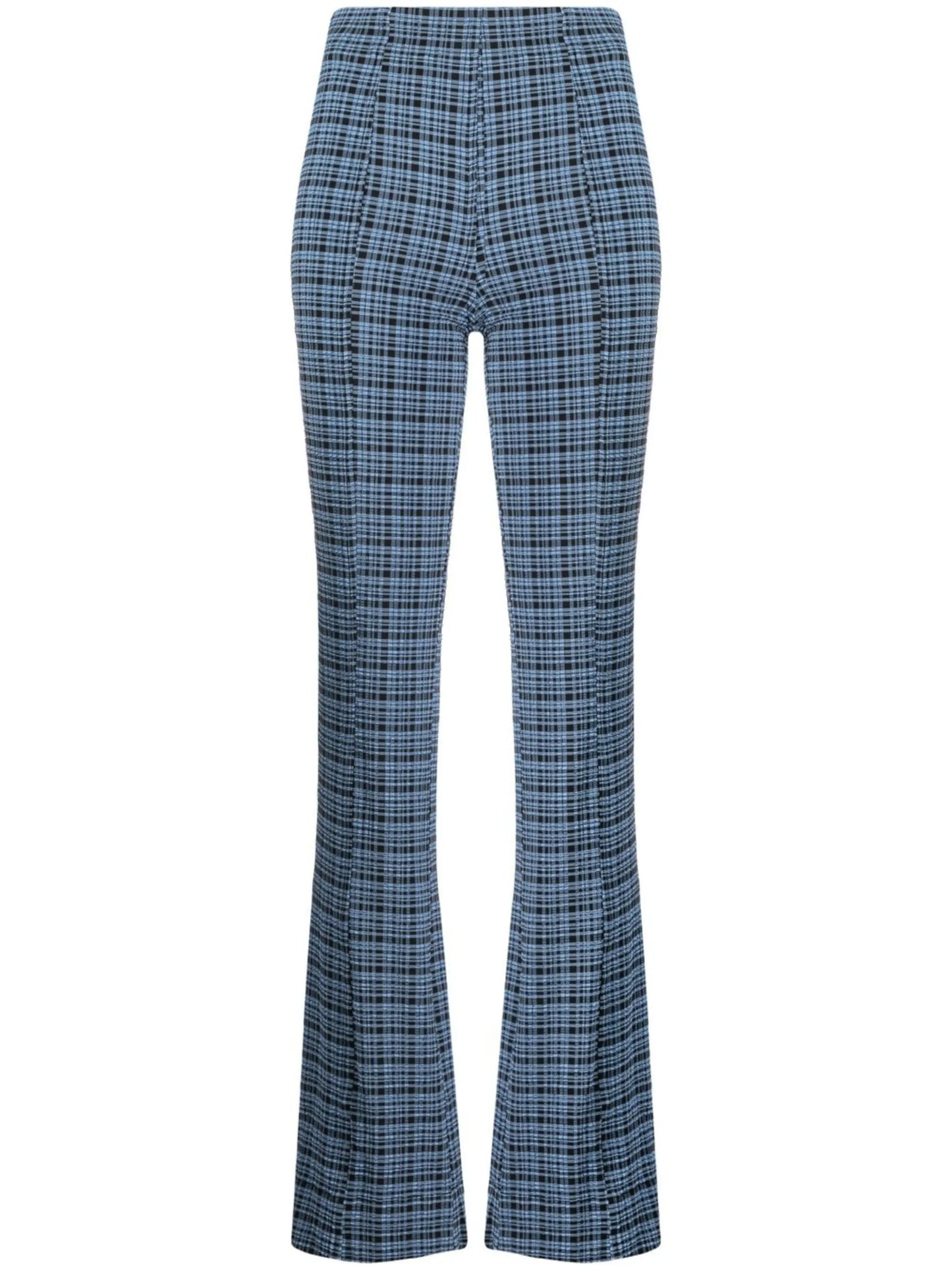seersucker flared trousers