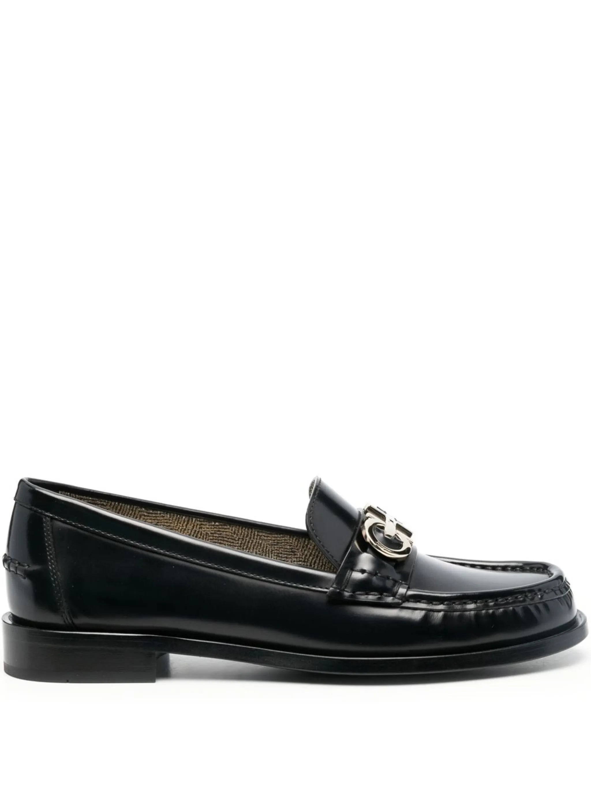 Ofelia leather logo plaque loafers