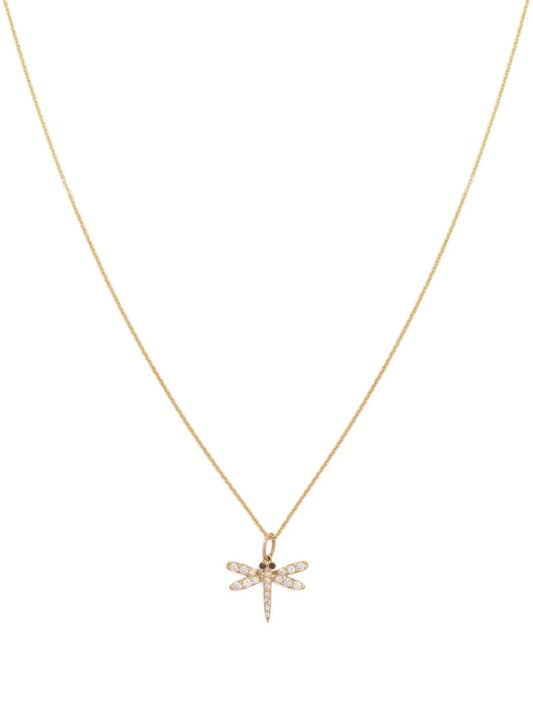 14kt yellow gold dragonfly charm necklace