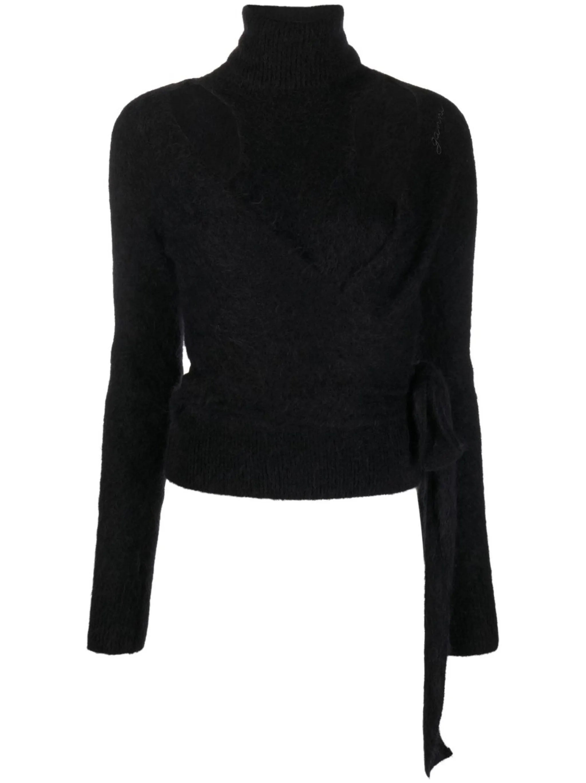 brushed cut-out wrap top