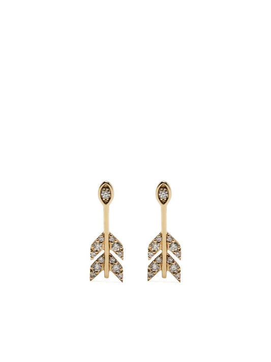 14kt yellow gold arrow stud earrings