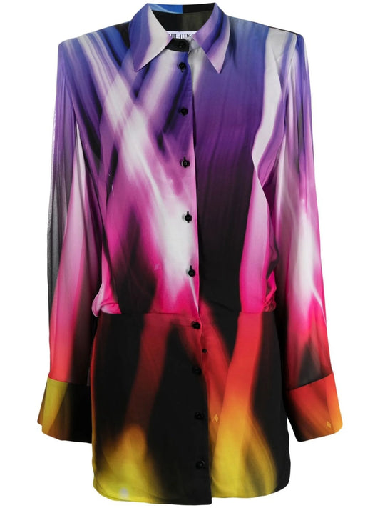 abstract-print shirtdress