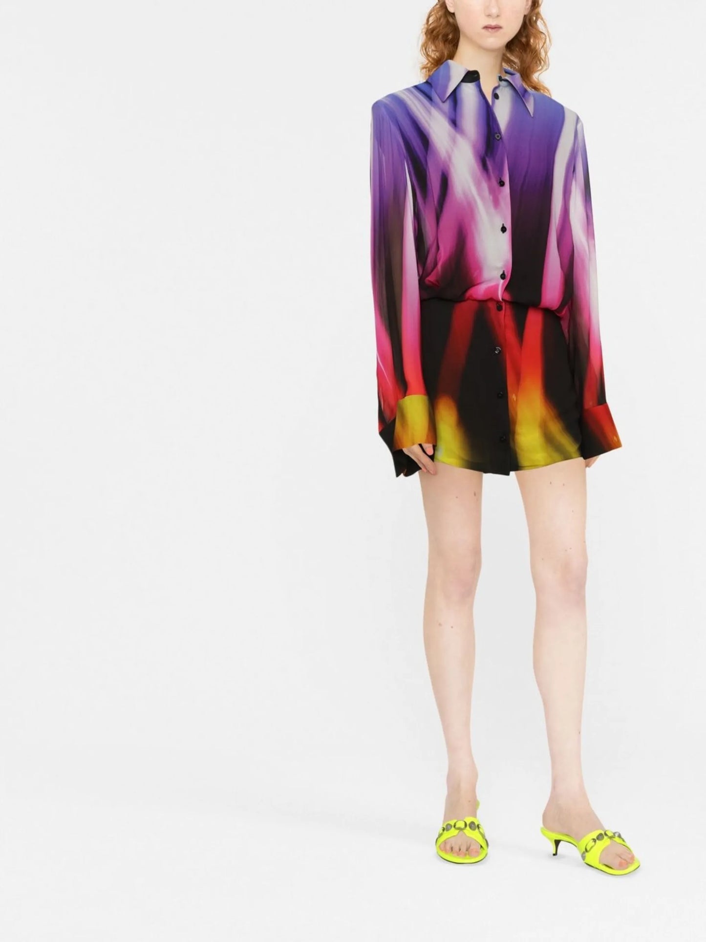 abstract-print shirtdress