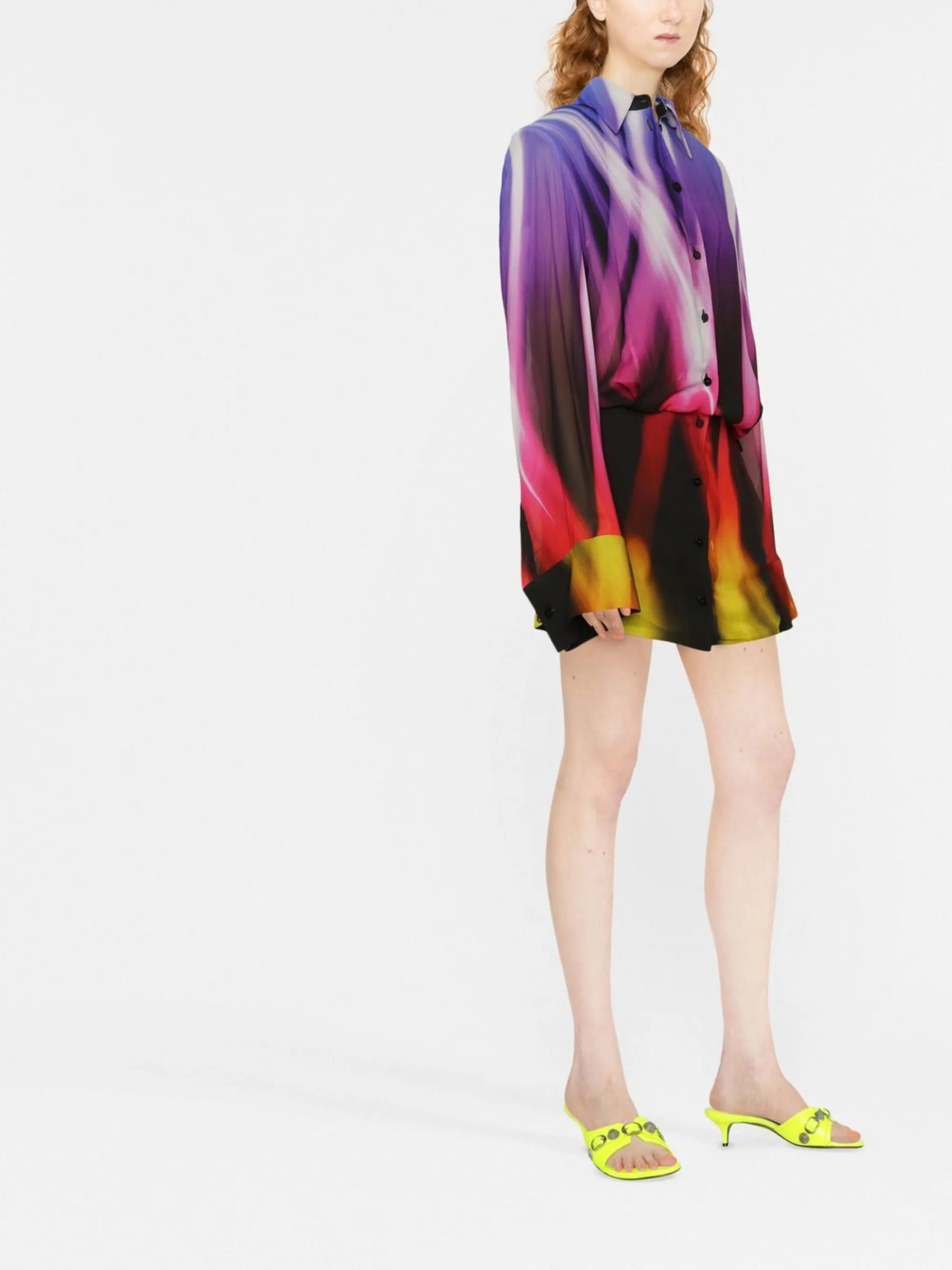 abstract-print shirtdress
