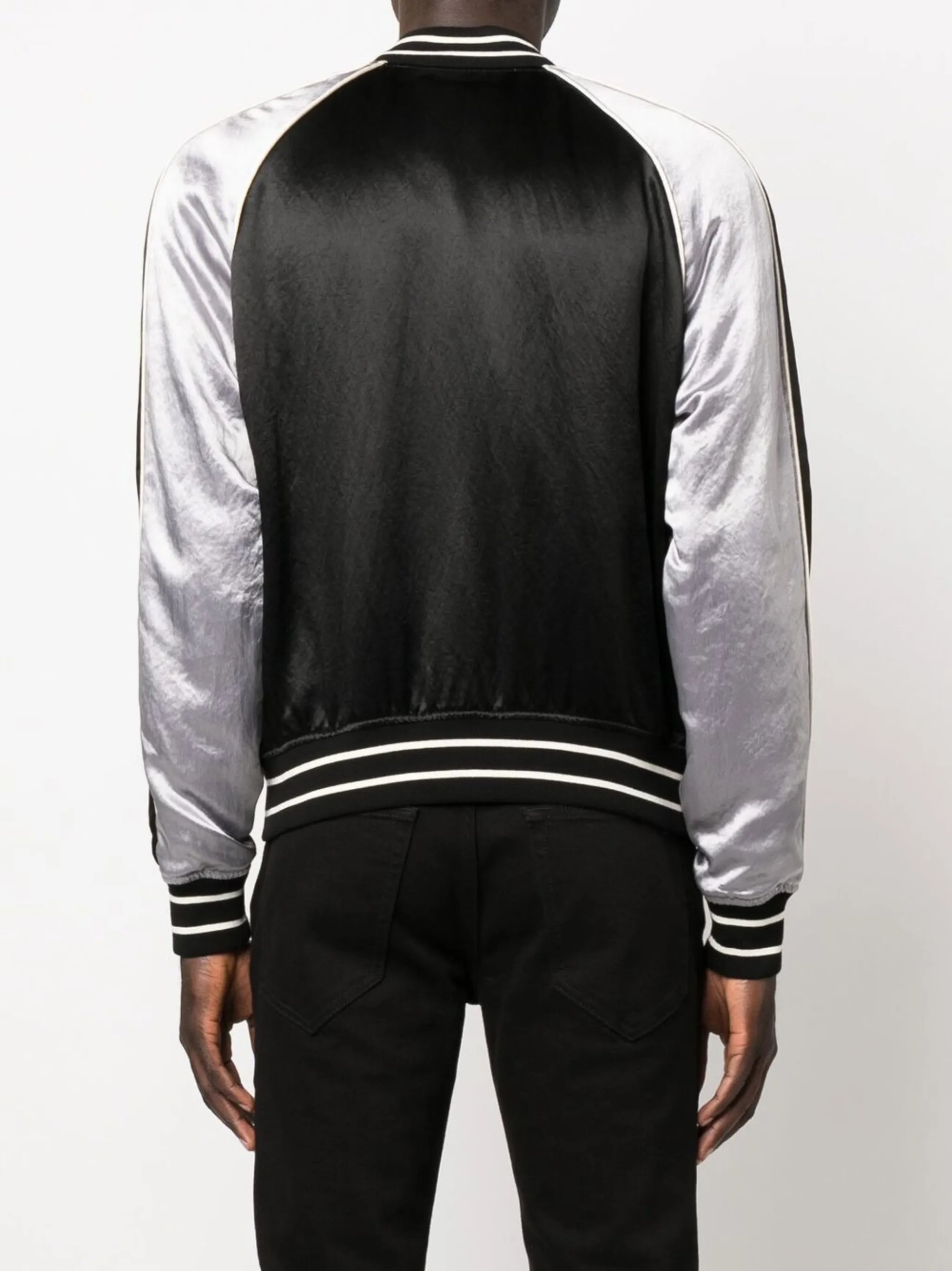 embroidered-logo bomber jacket