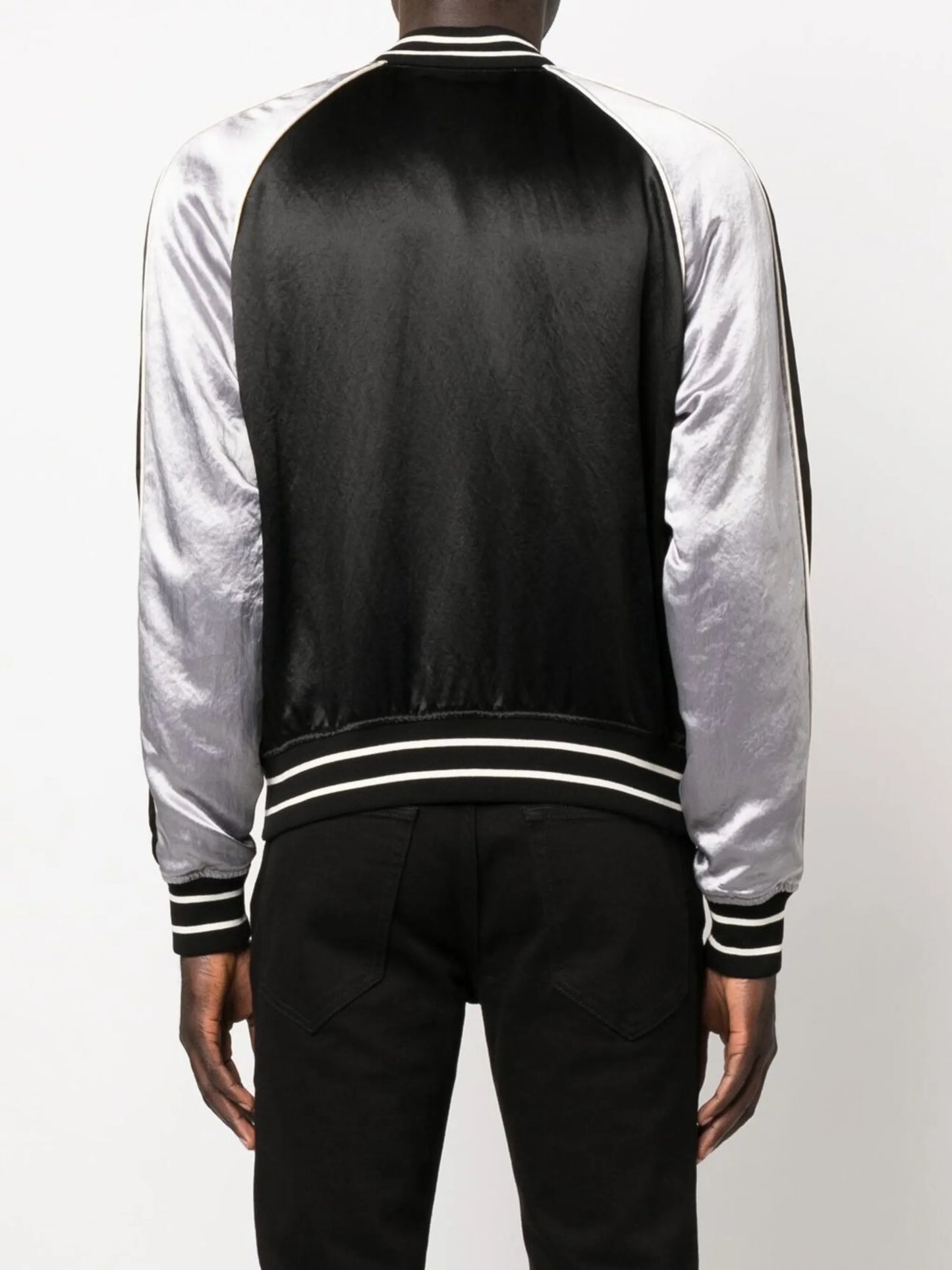 embroidered-logo bomber jacket