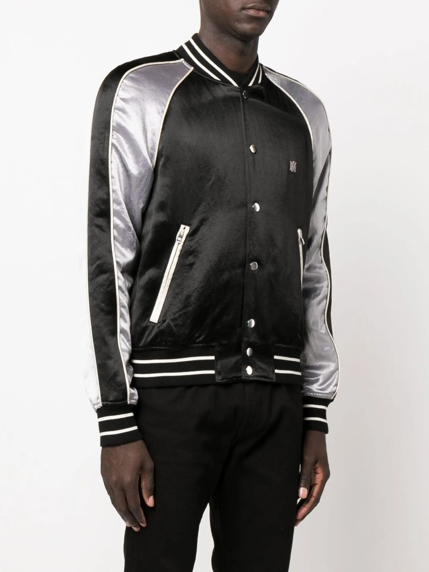 embroidered-logo bomber jacket