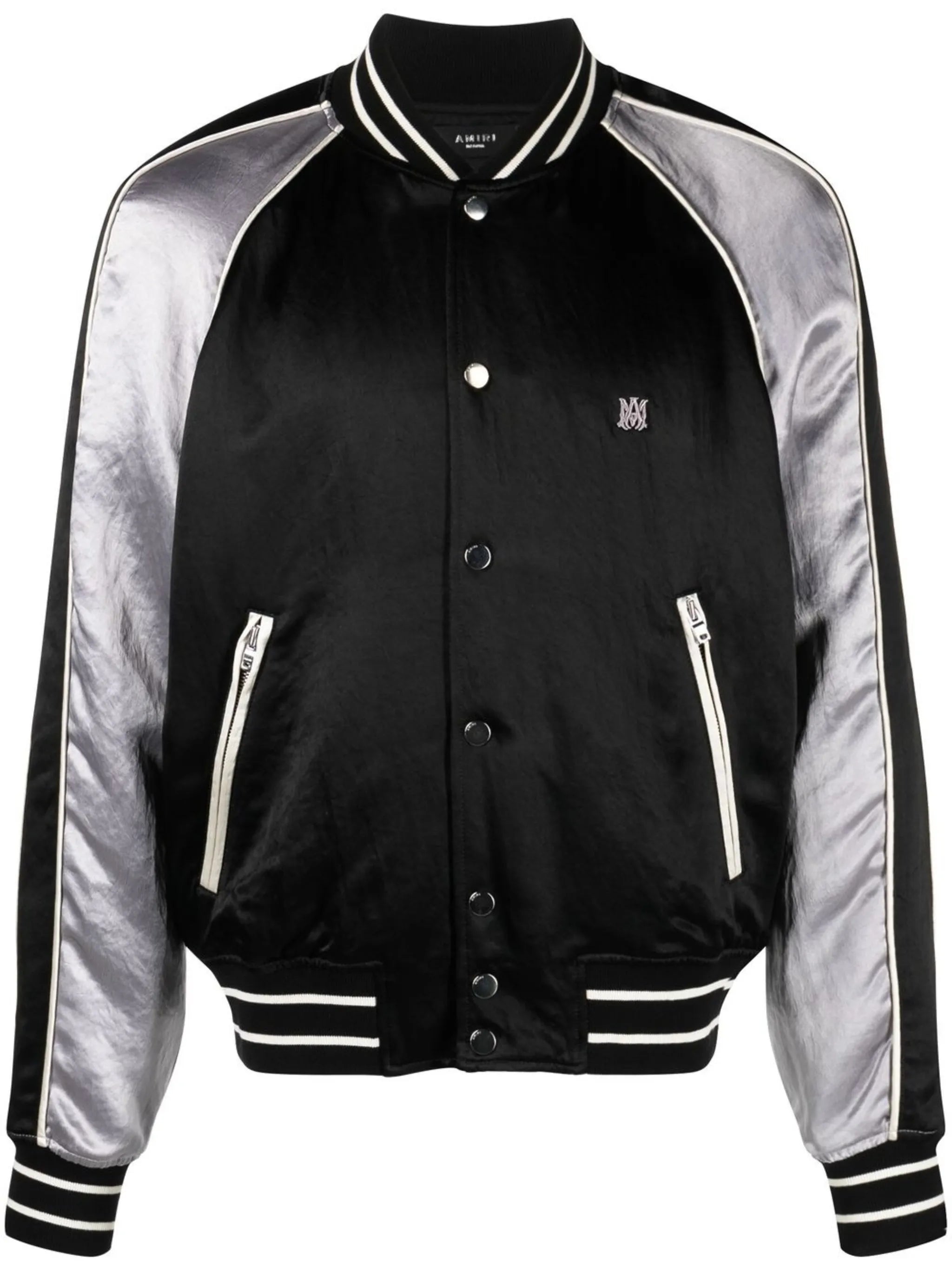 embroidered-logo bomber jacket
