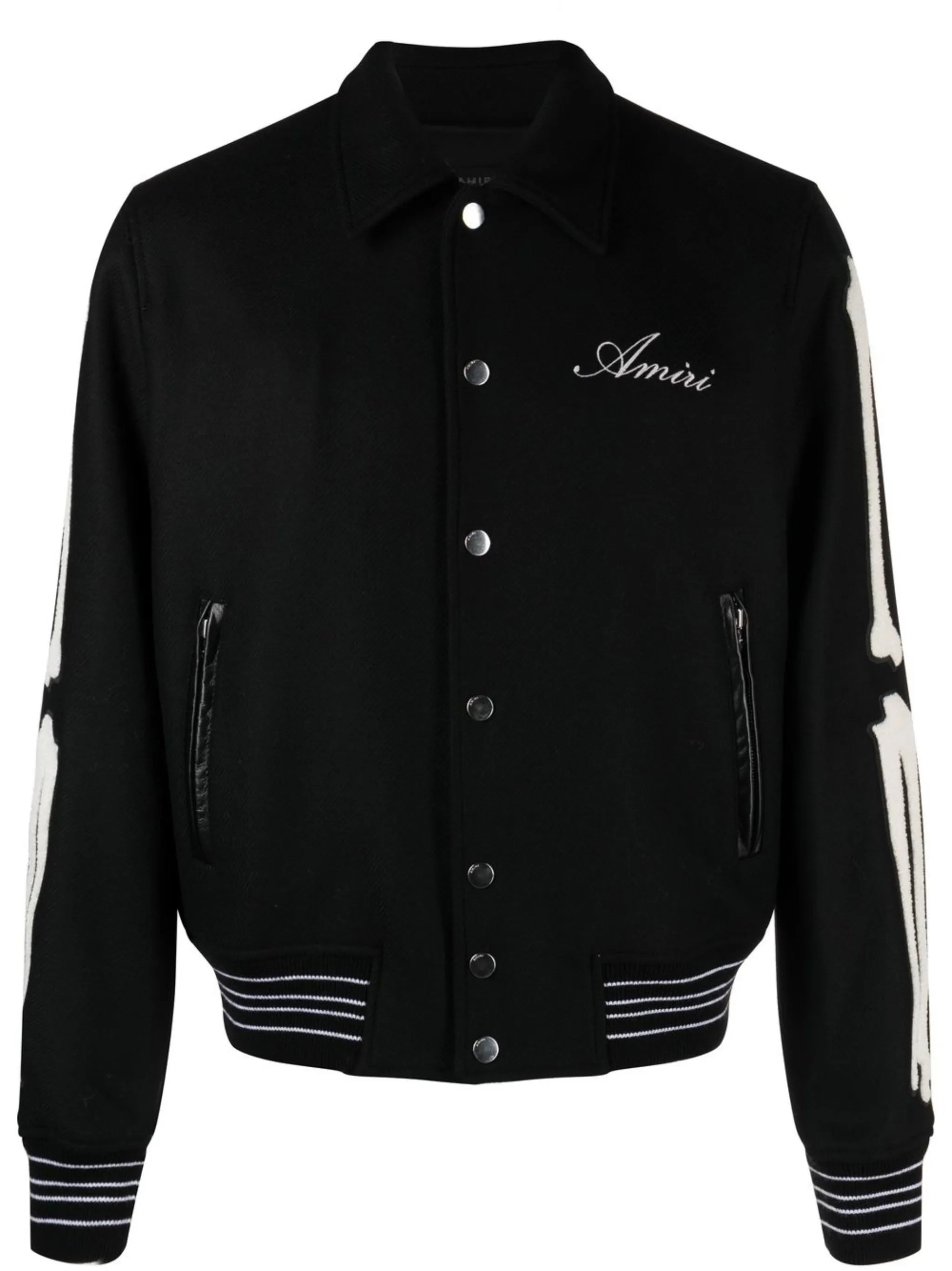 Bones Varsity appliqué wool-blend bomber jacket