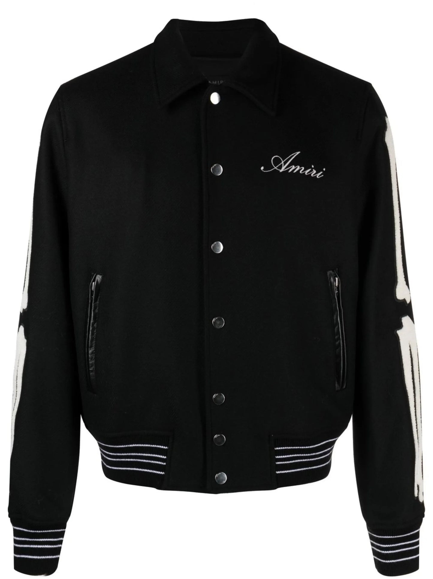 Bones Varsity appliqué wool-blend bomber jacket