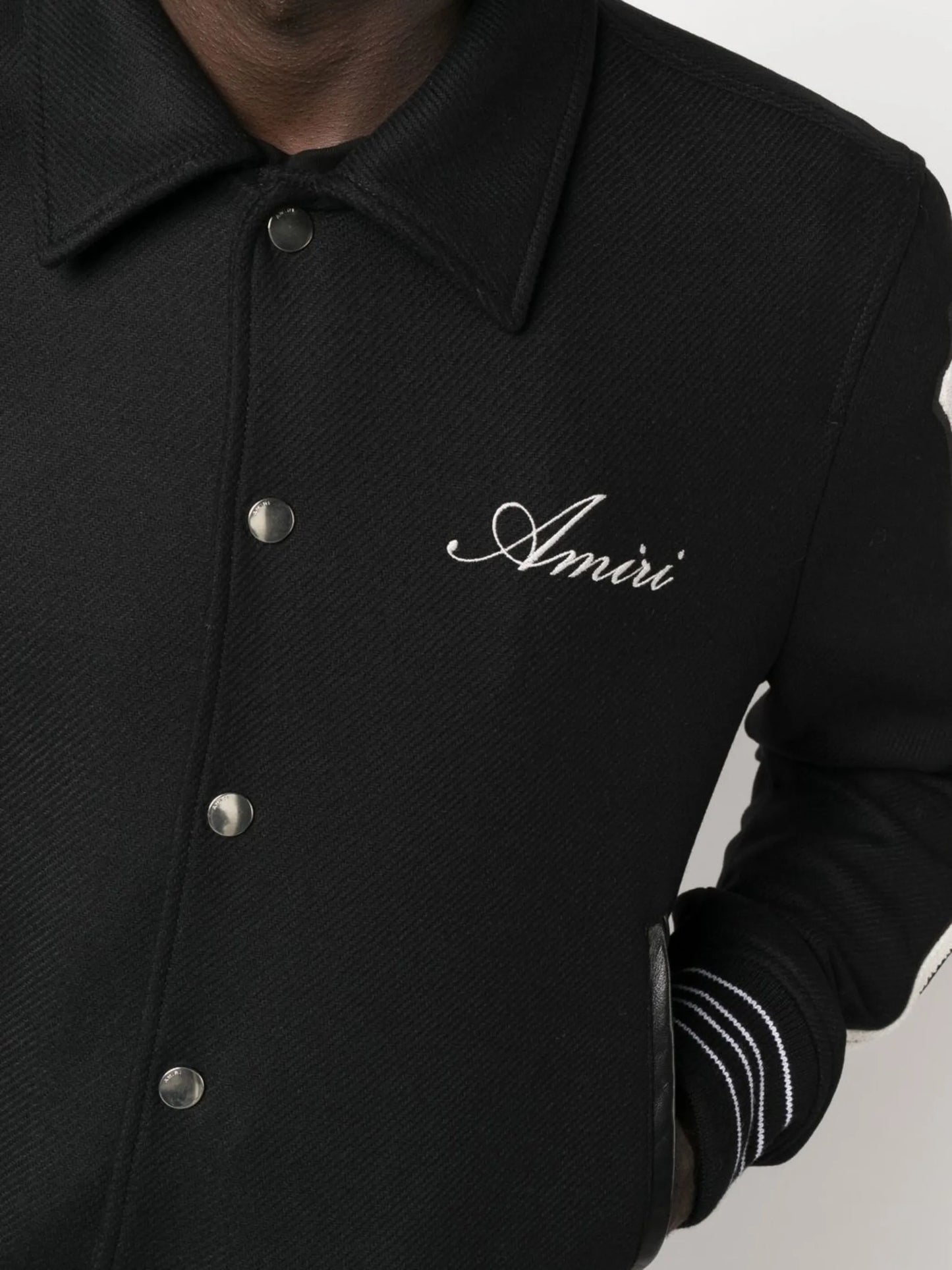 Bones Varsity appliqué wool-blend bomber jacket