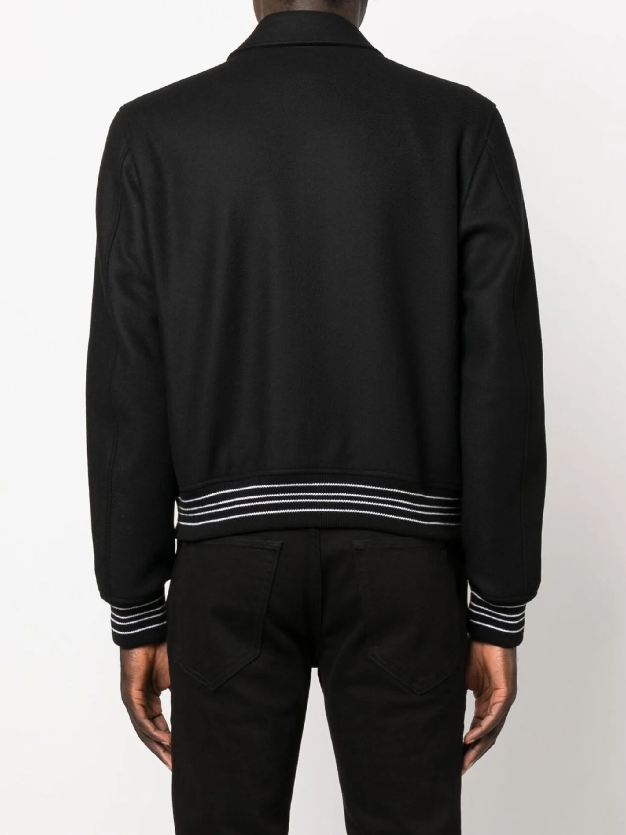 Bones Varsity appliqué wool-blend bomber jacket