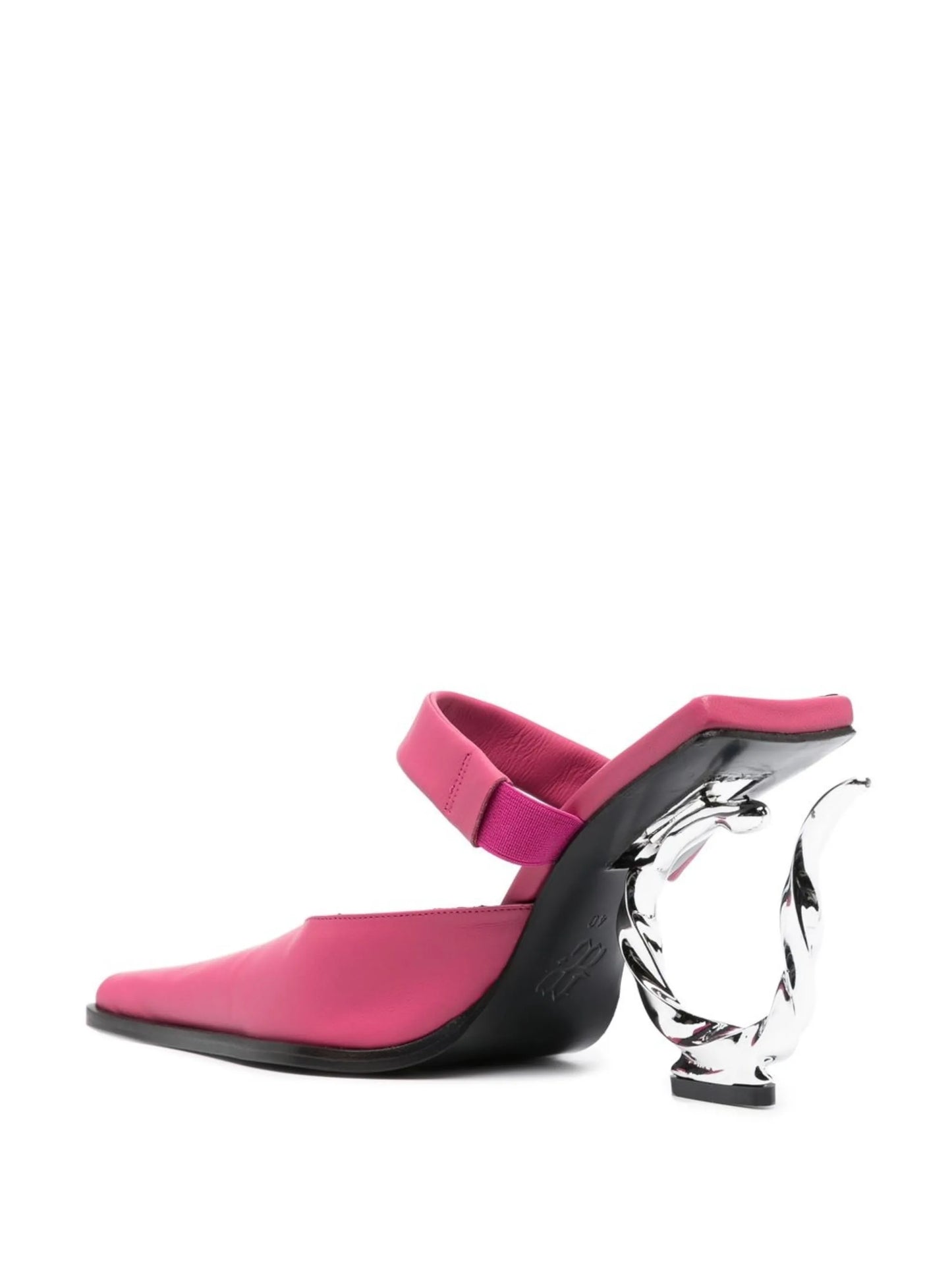 Hook-Heel satin 105mm mules
