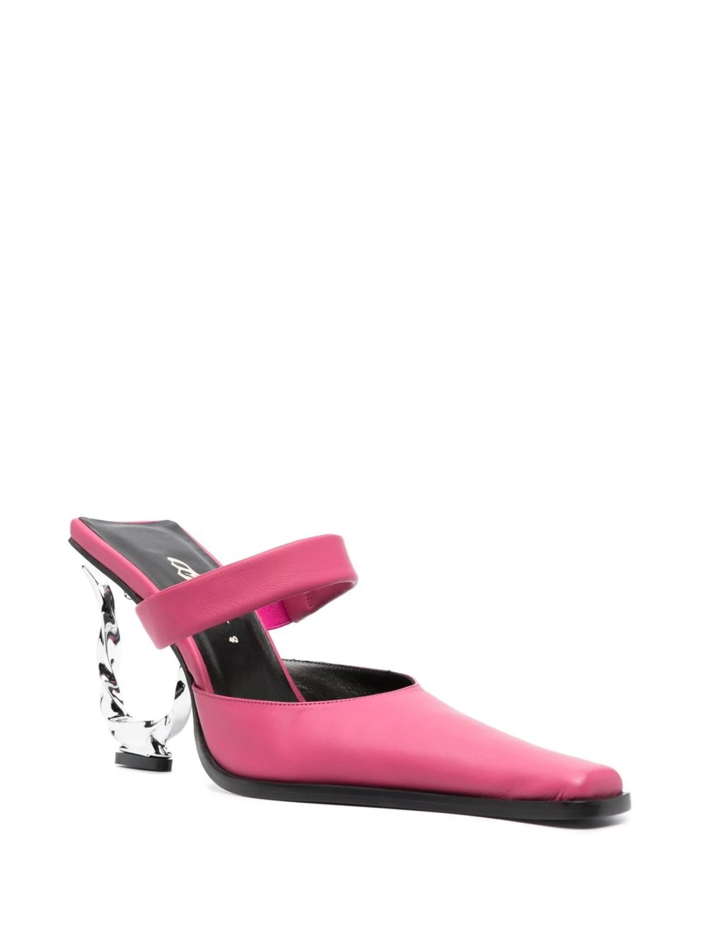Hook-Heel satin 105mm mules