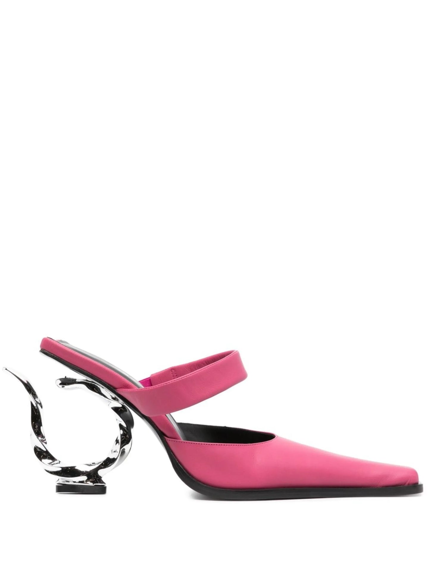 Hook-Heel satin 105mm mules