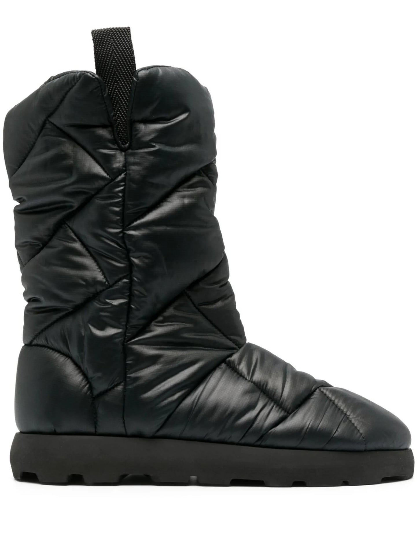 diamond-quilted padded boot
