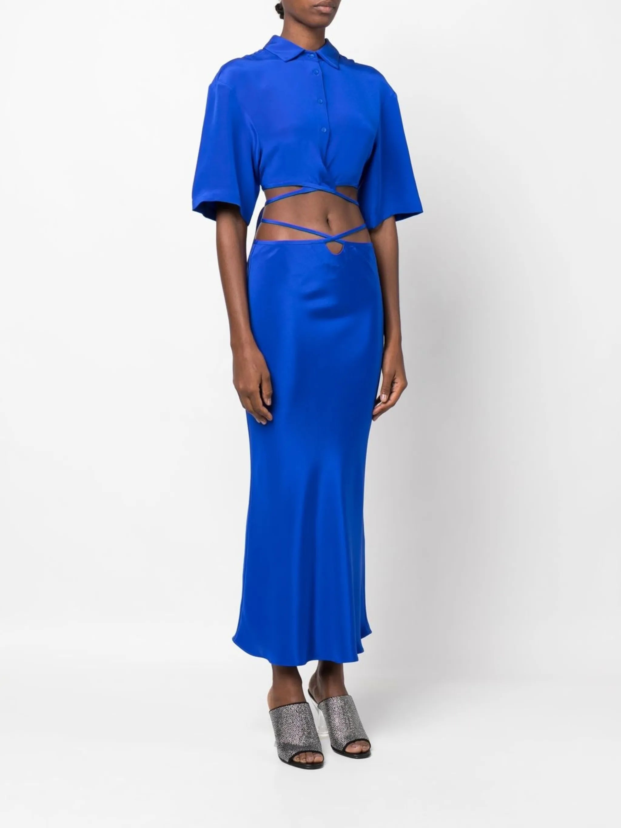 Loophole tie-waist maxi skirt