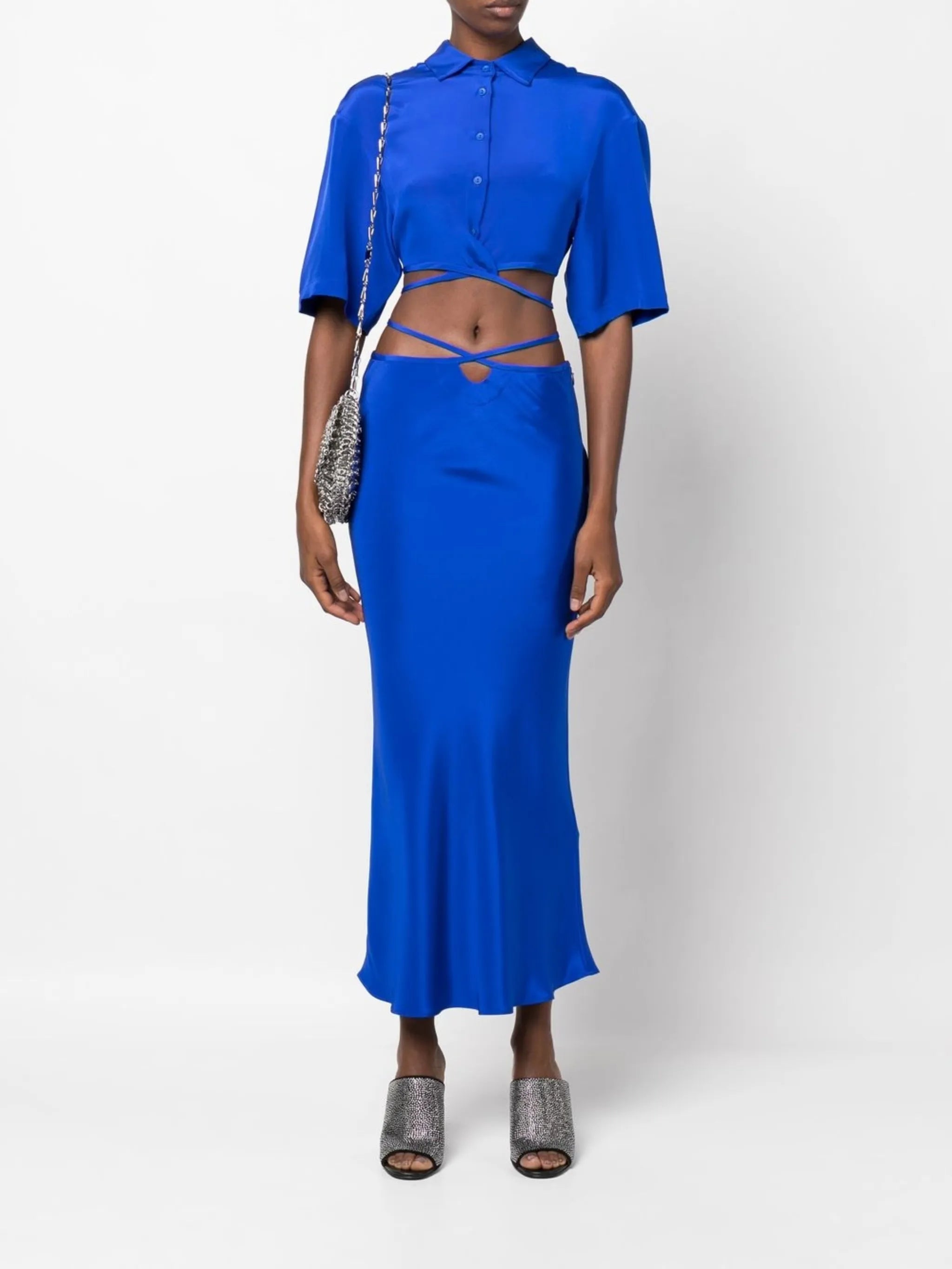 Loophole tie-waist maxi skirt