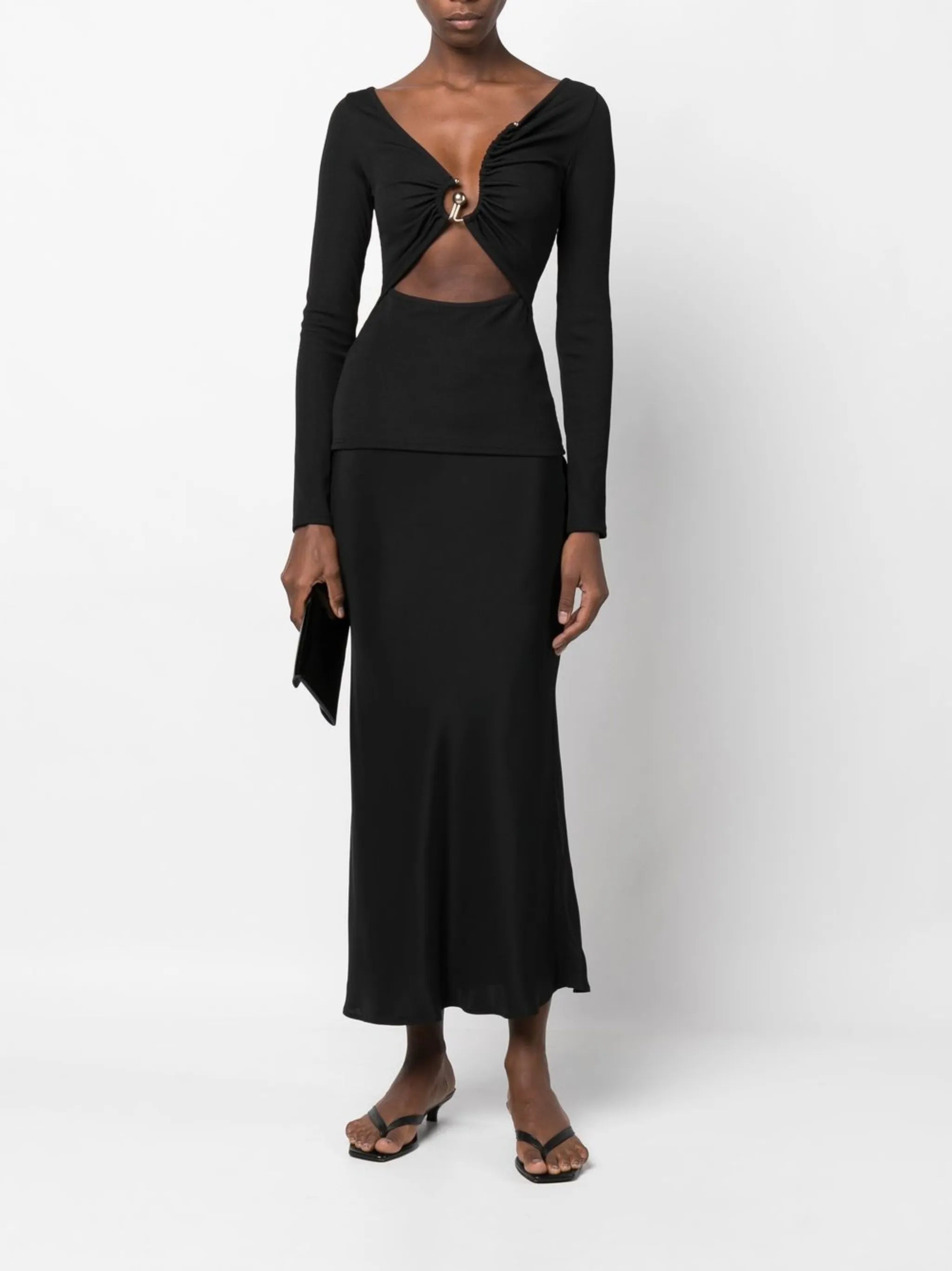Escape asymmetric crop top