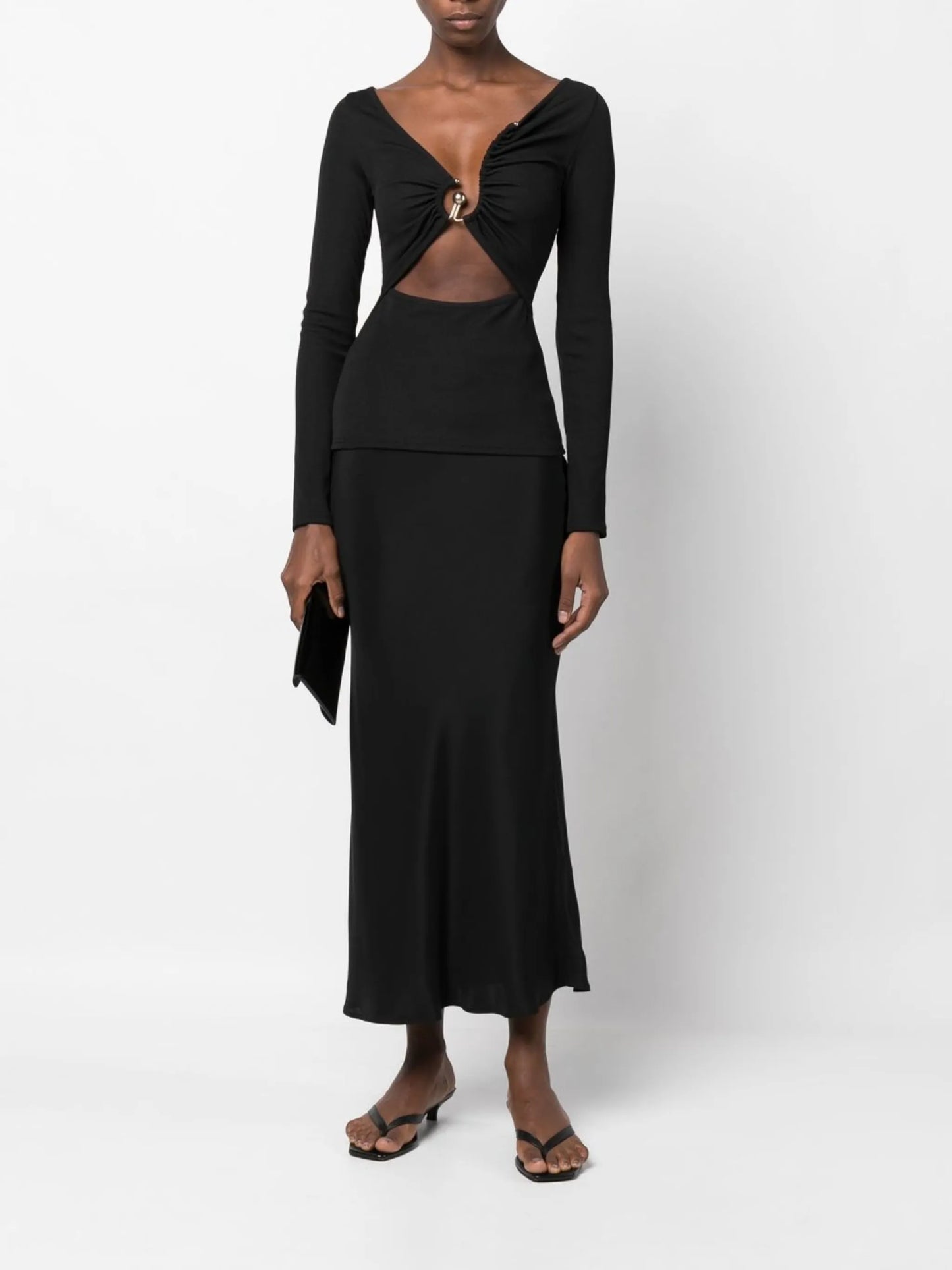 Escape asymmetric crop top