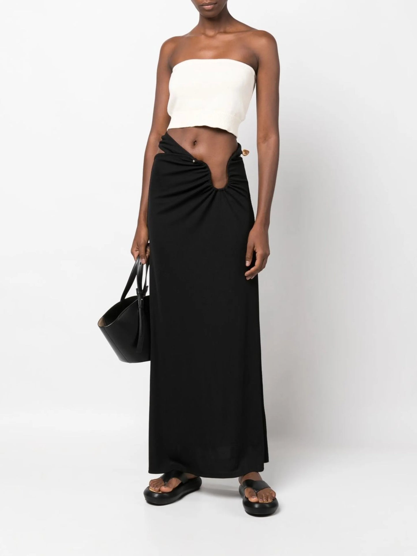 high-waisted cut-out maxi skirt
