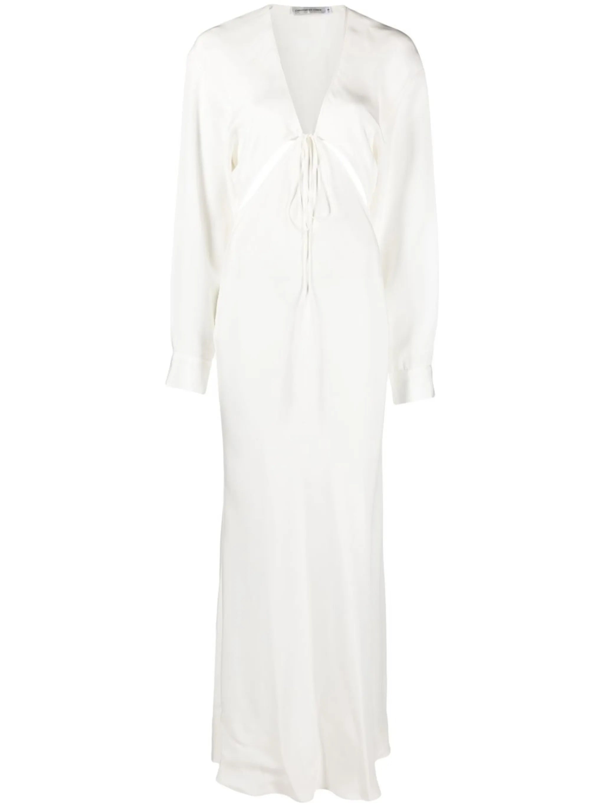 cut out-detail silk maxi dress