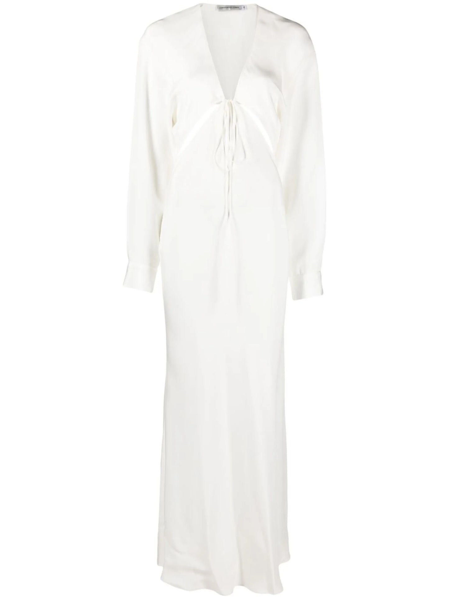 cut out-detail silk maxi dress