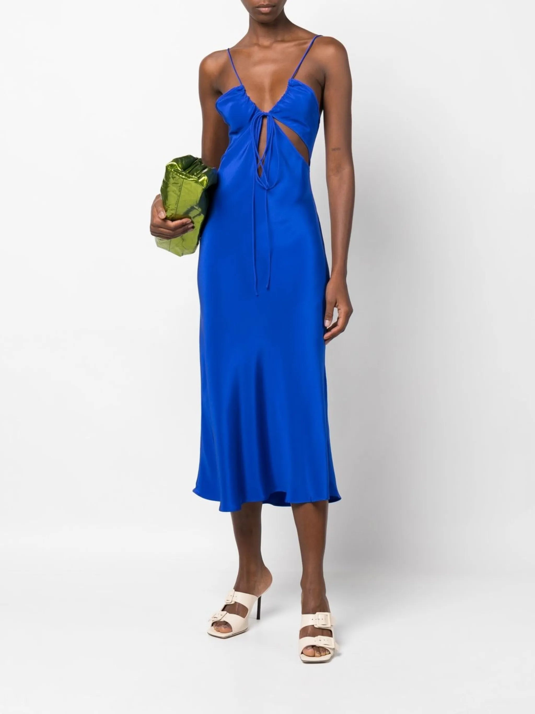 scoop-neck cut-out midi dress