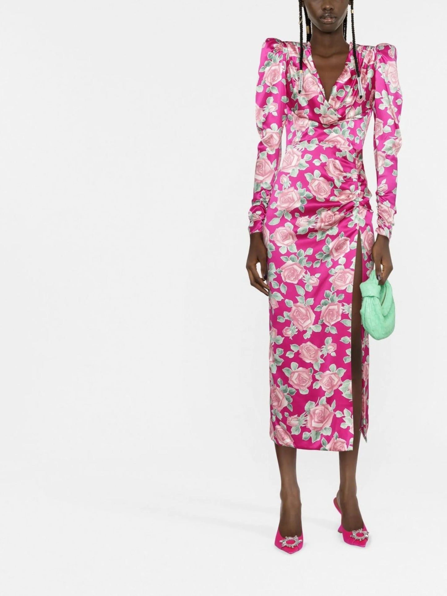floral-print long-sleeve dress