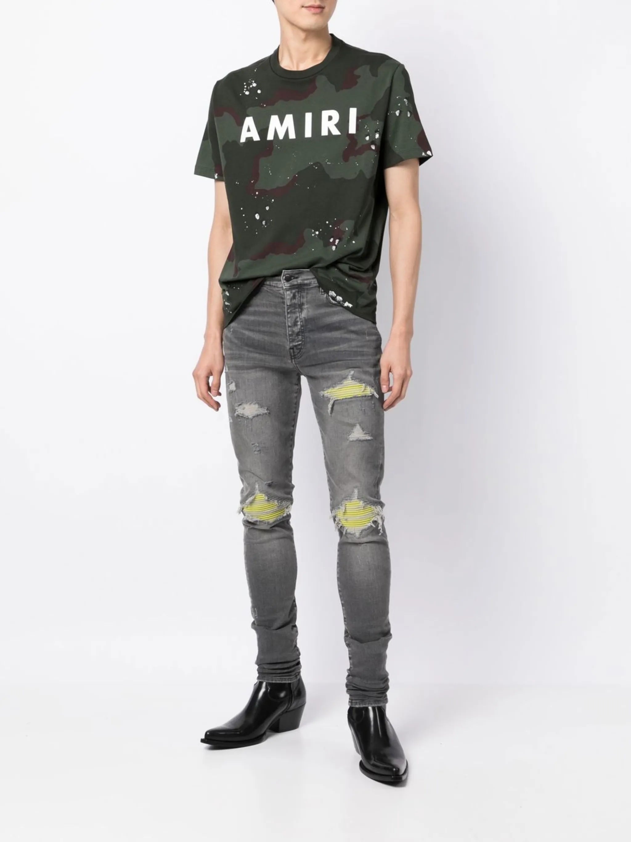 mid-rise ripped skinny jeans