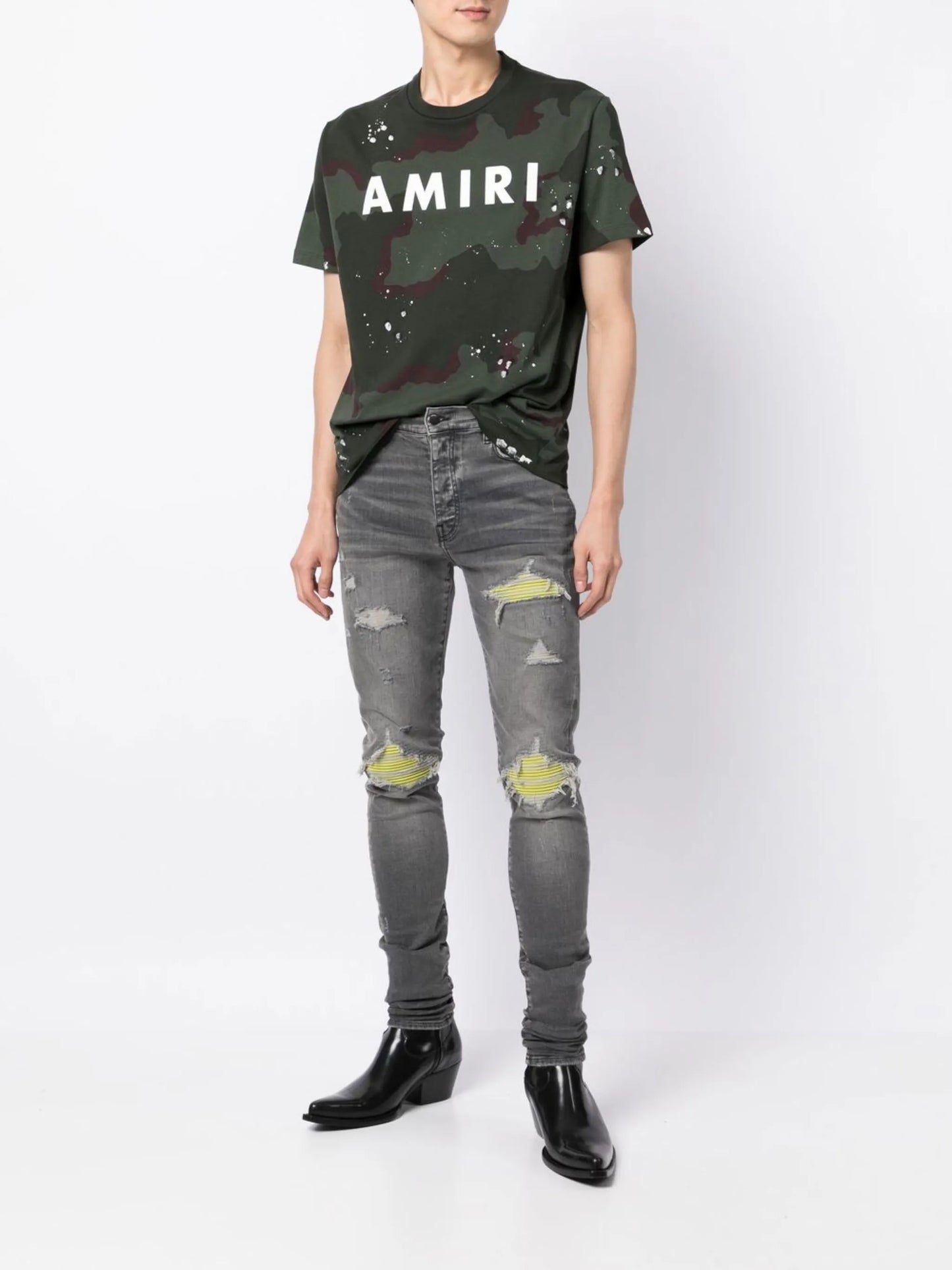 mid-rise ripped skinny jeans