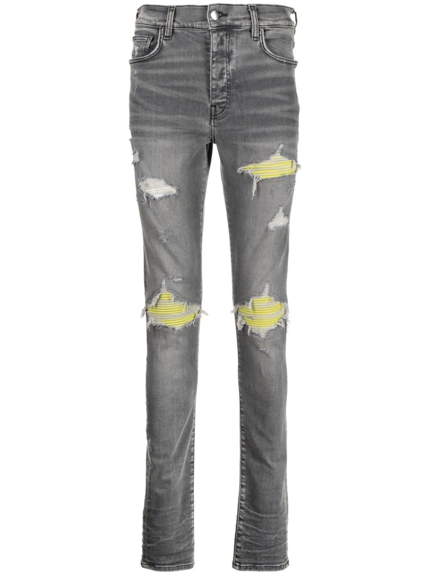 mid-rise ripped skinny jeans