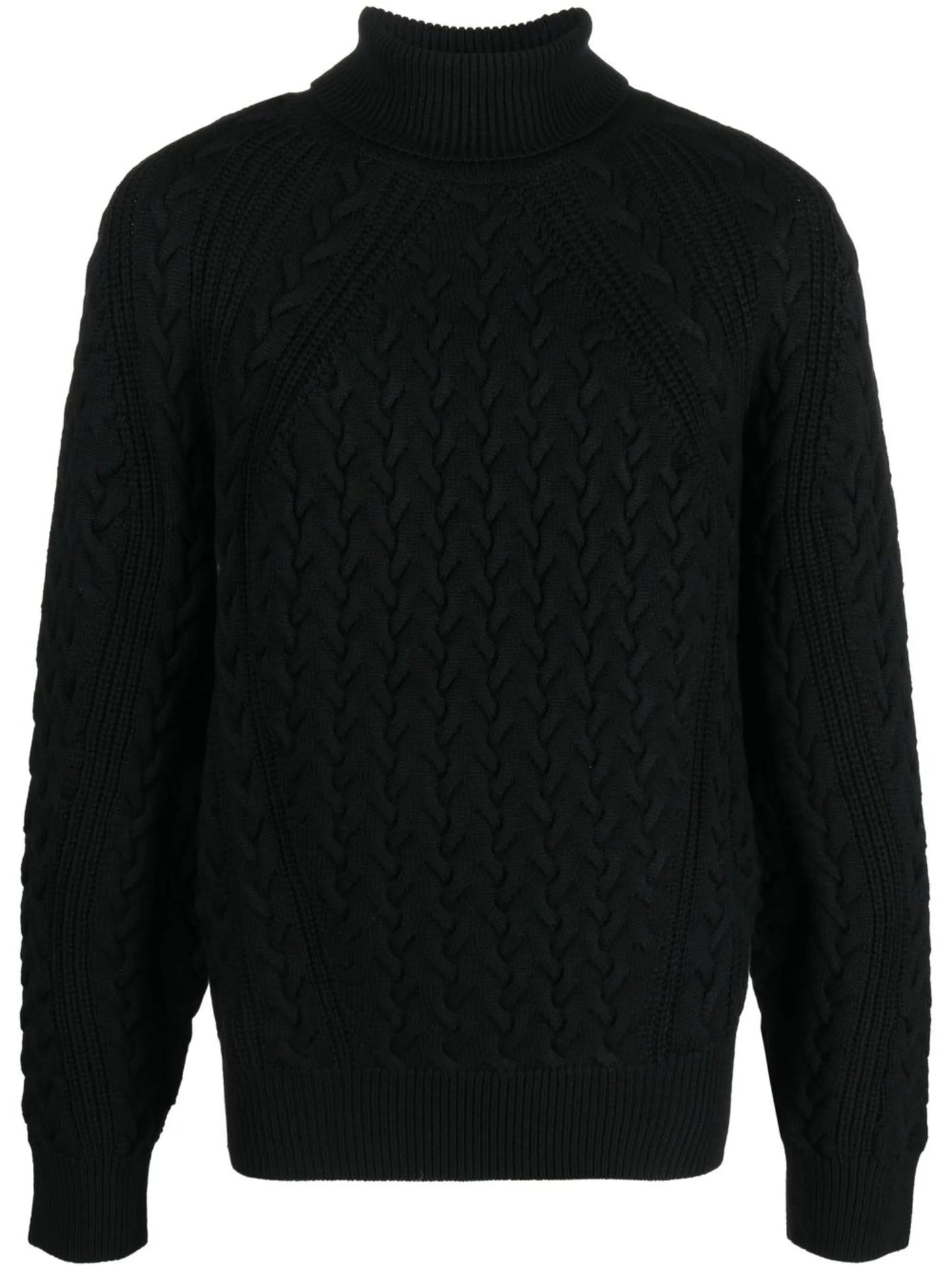 cable-knit roll-neck jumper