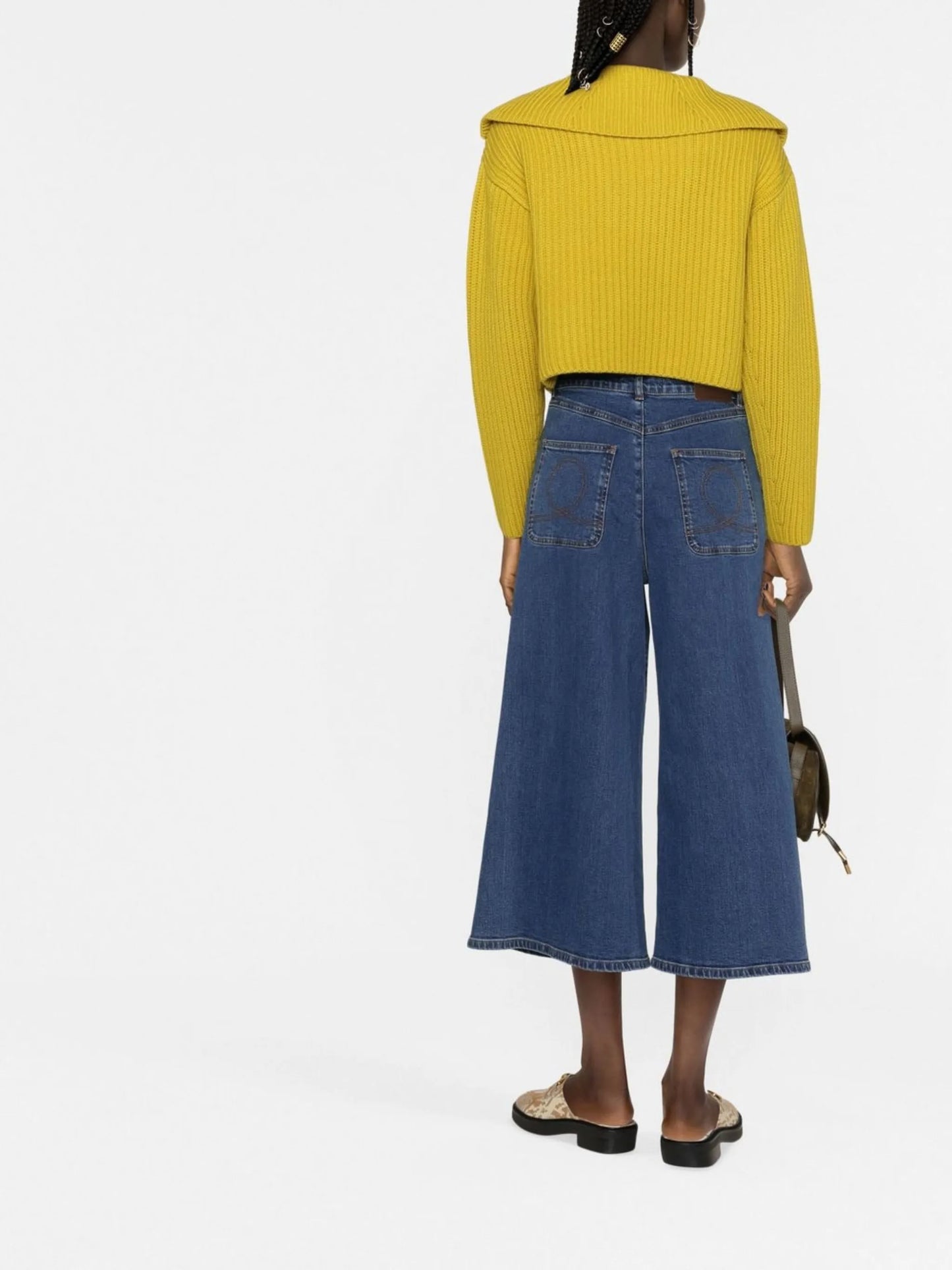 cropped wide-leg jeans