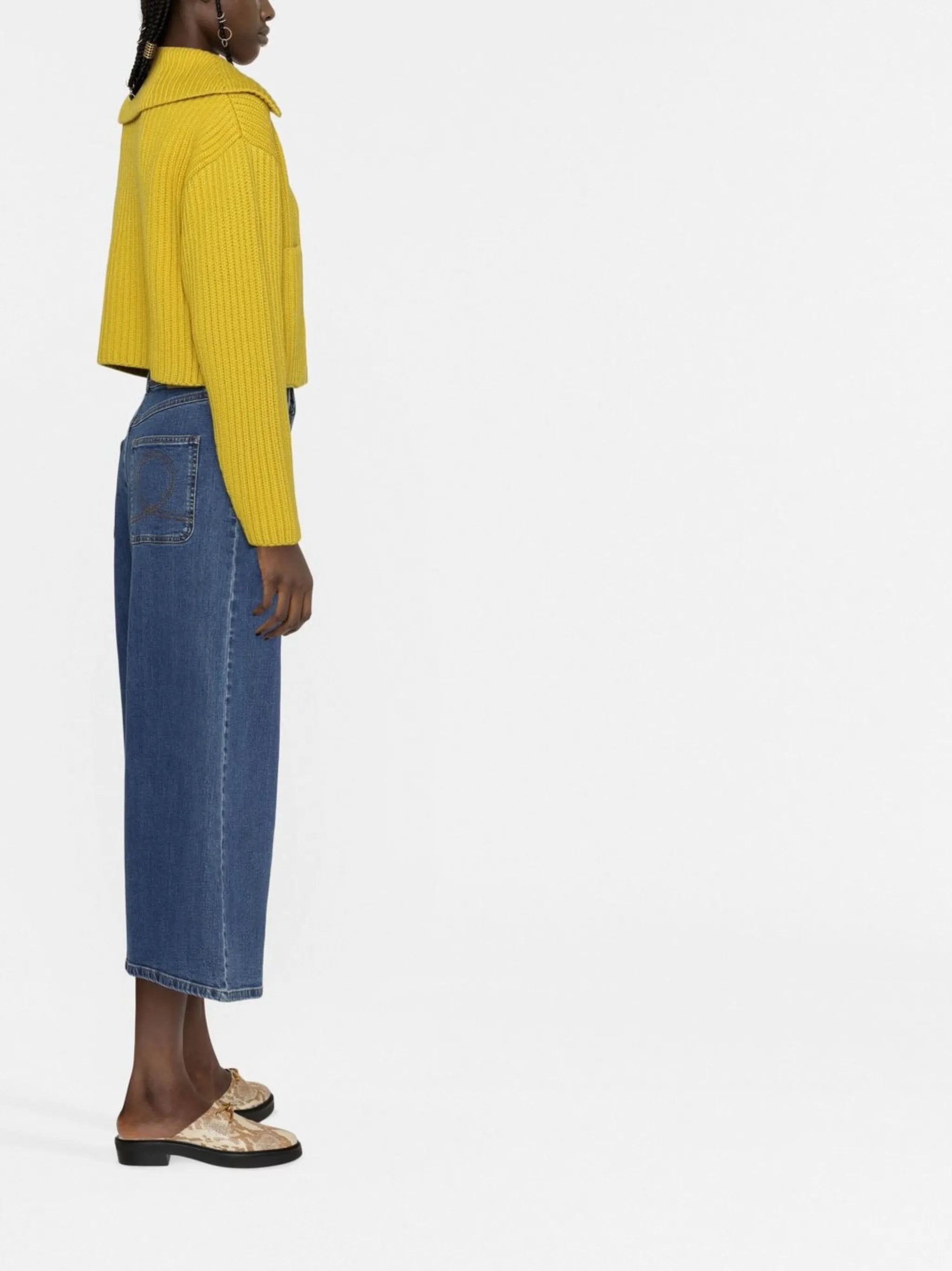 cropped wide-leg jeans