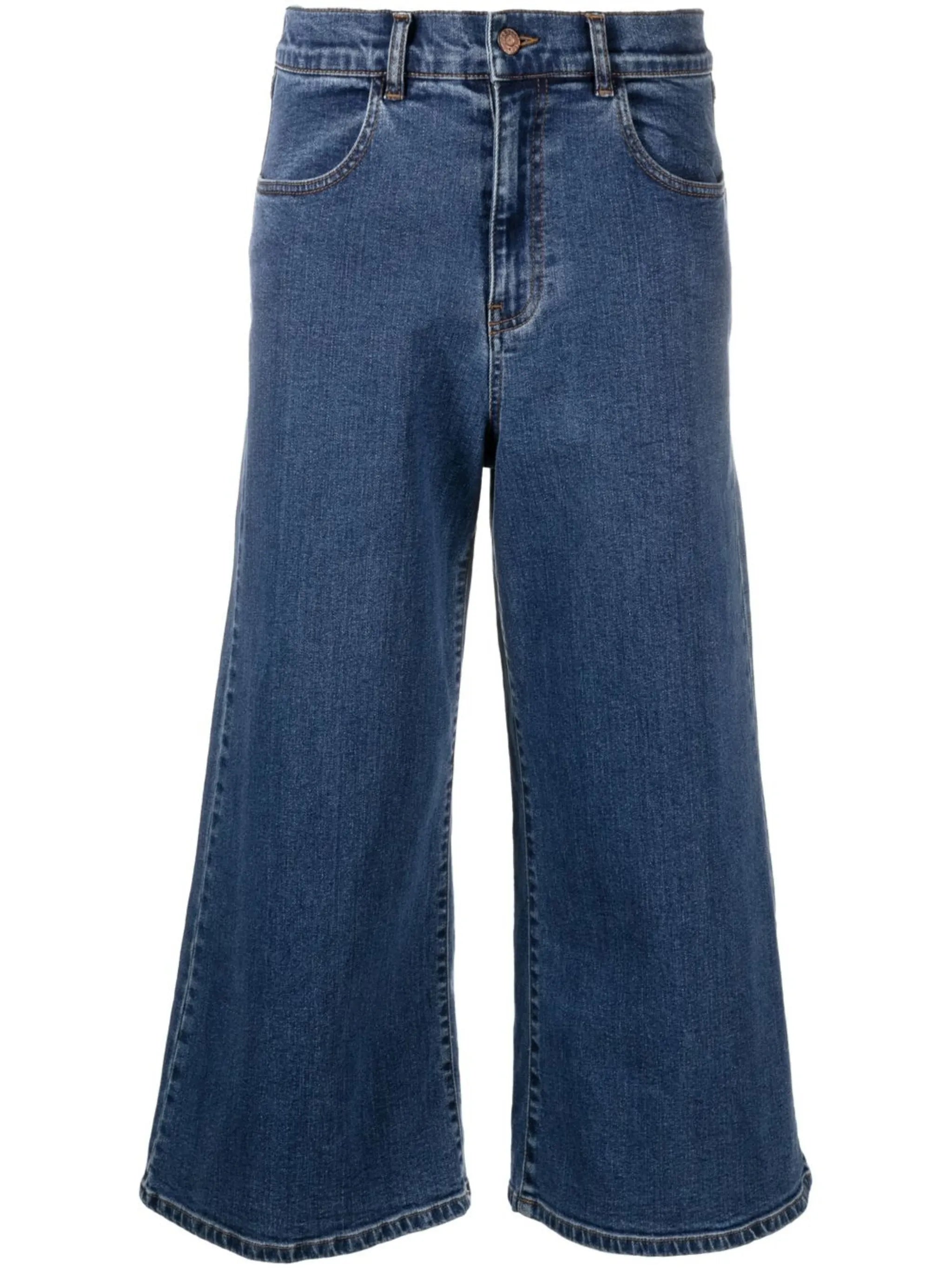 cropped wide-leg jeans