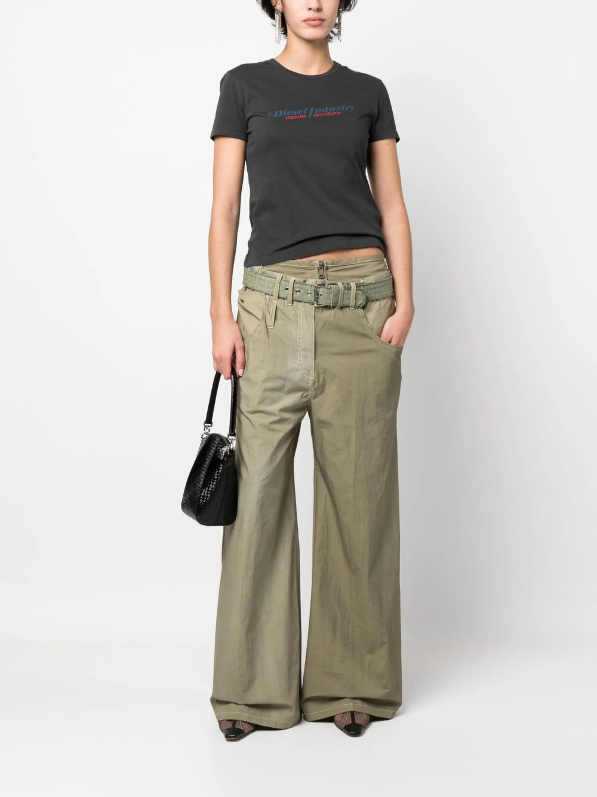 belted wide-leg trousers