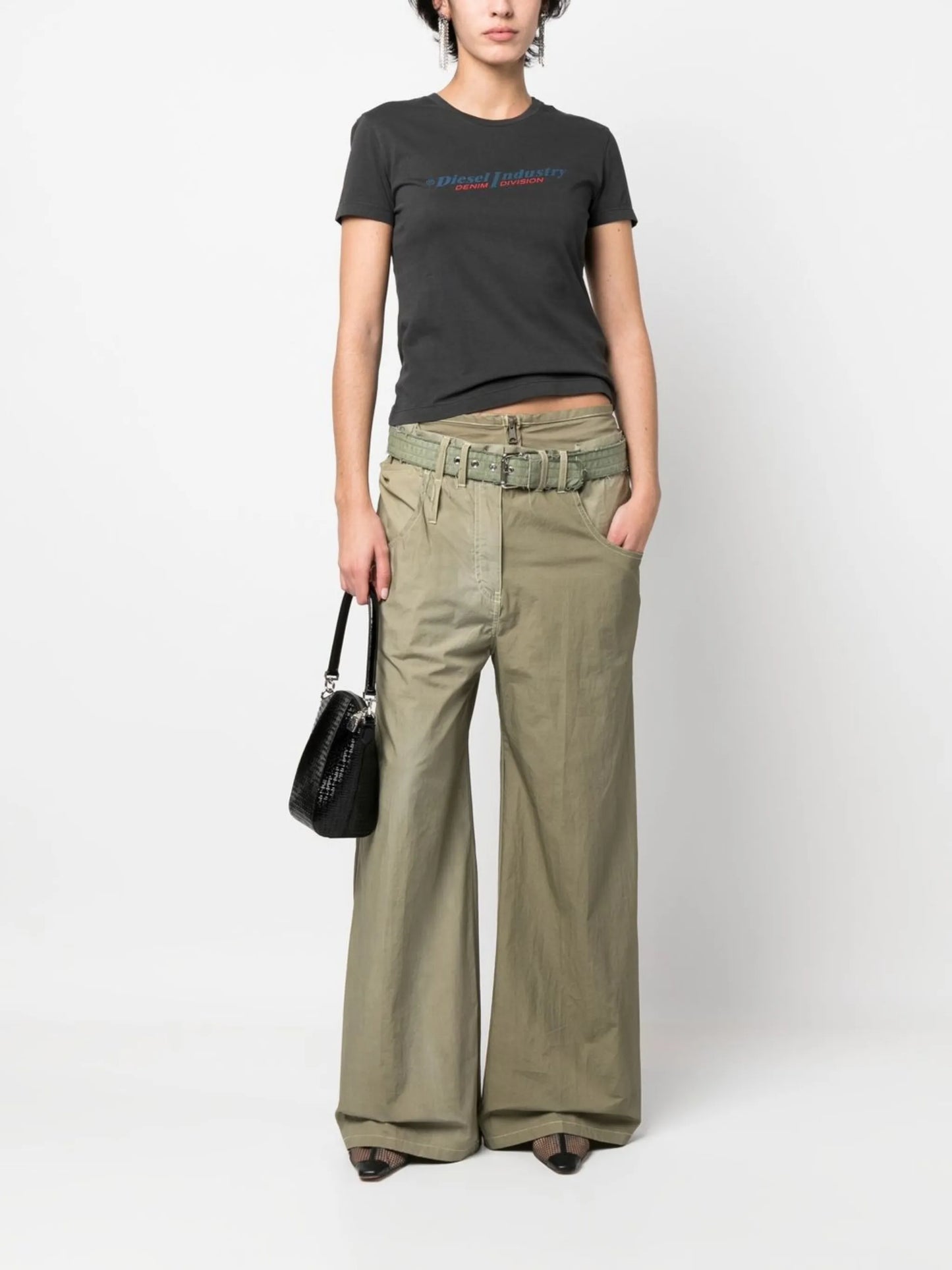 belted wide-leg trousers
