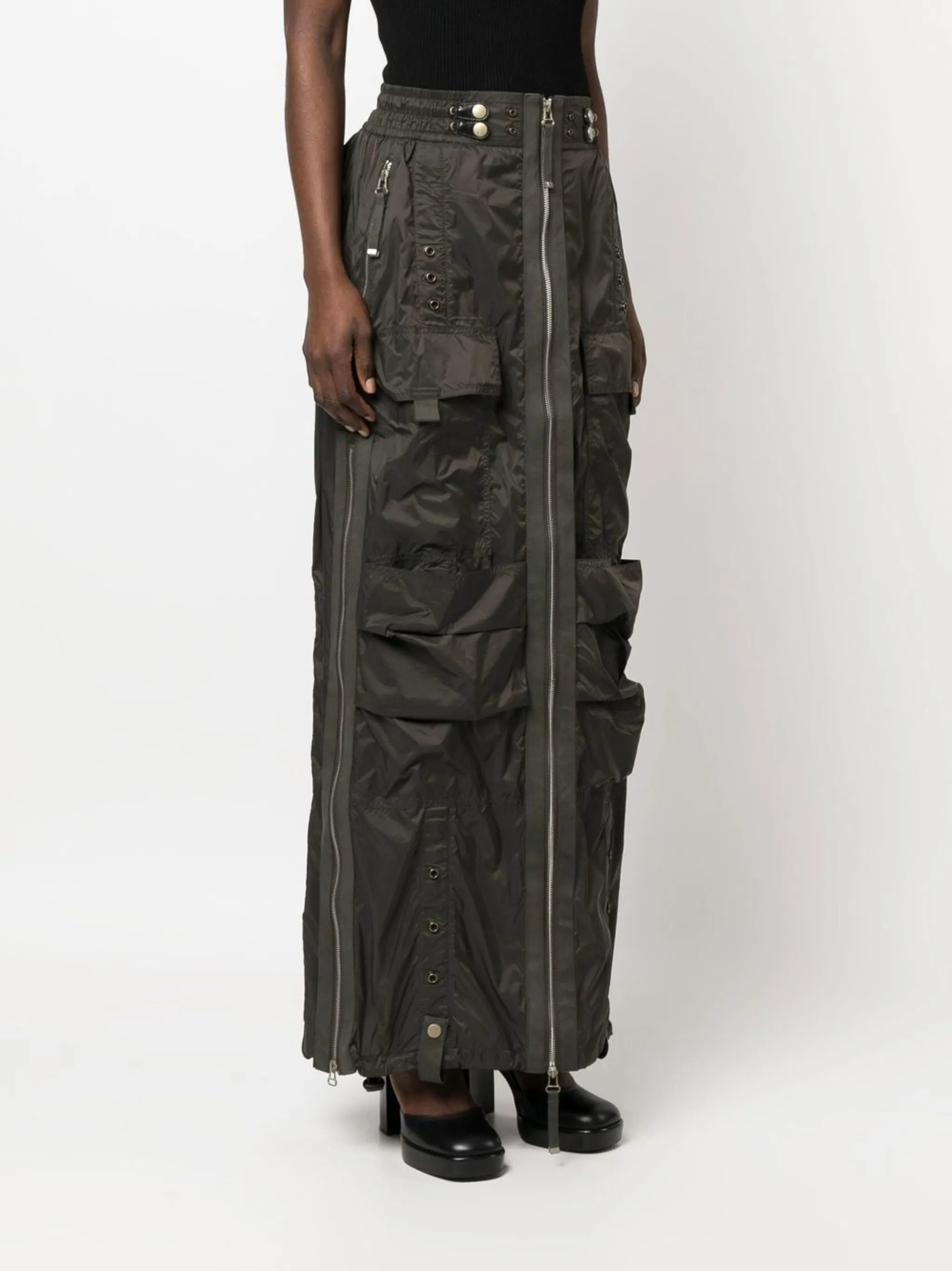 O-Crep cargo maxi skirt