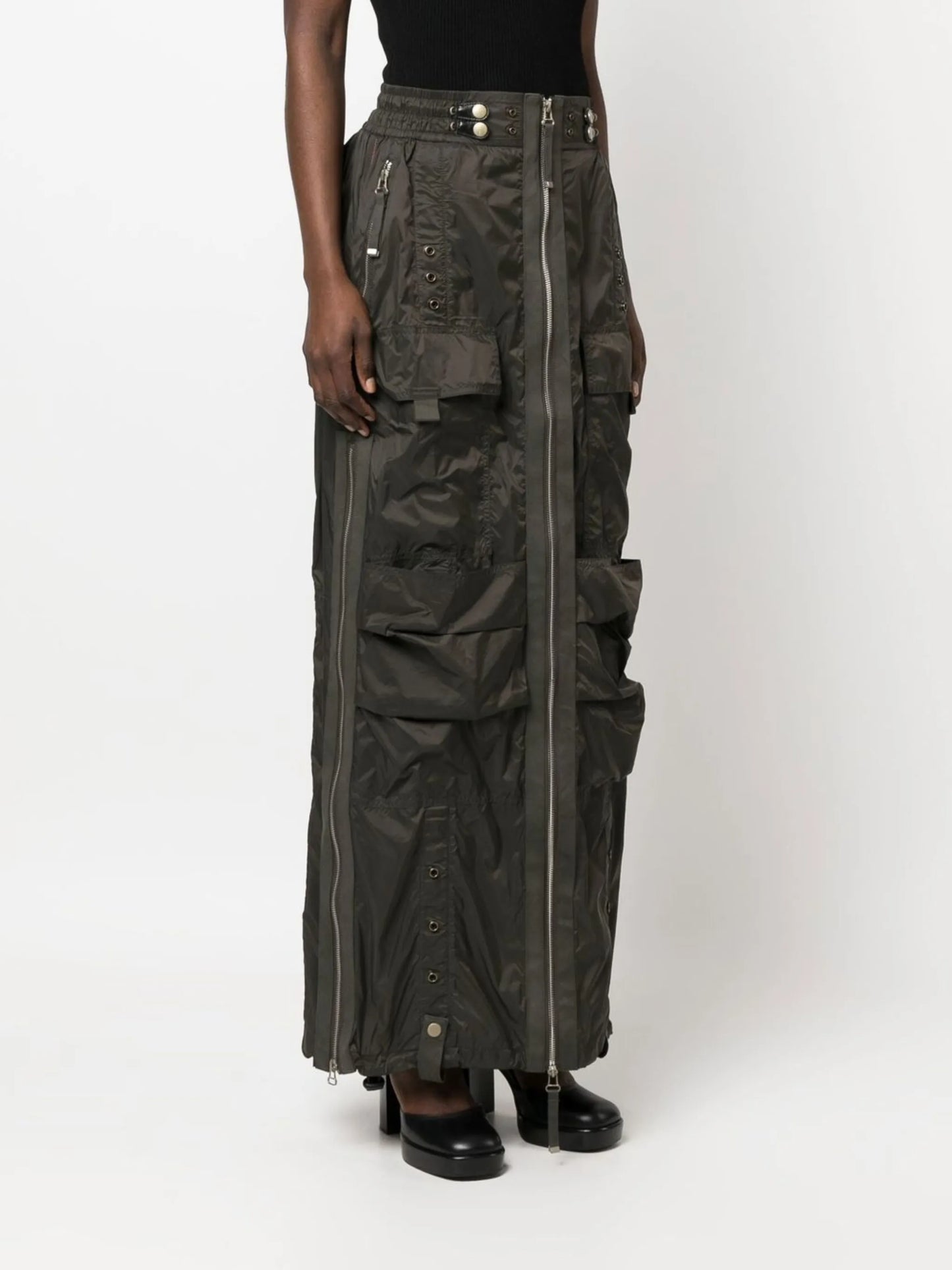 O-Crep cargo maxi skirt