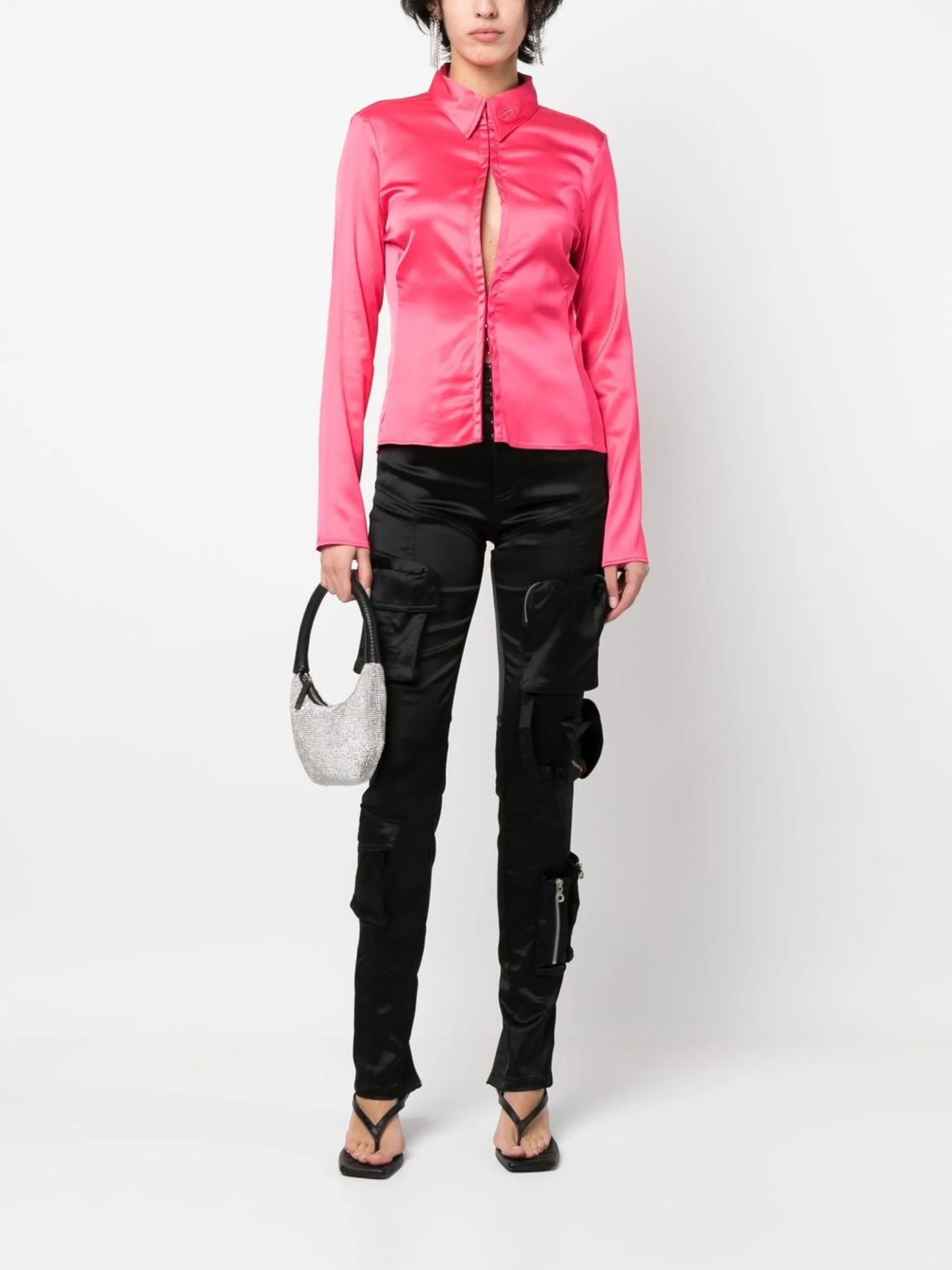 long-sleeve hook and eye shirt
