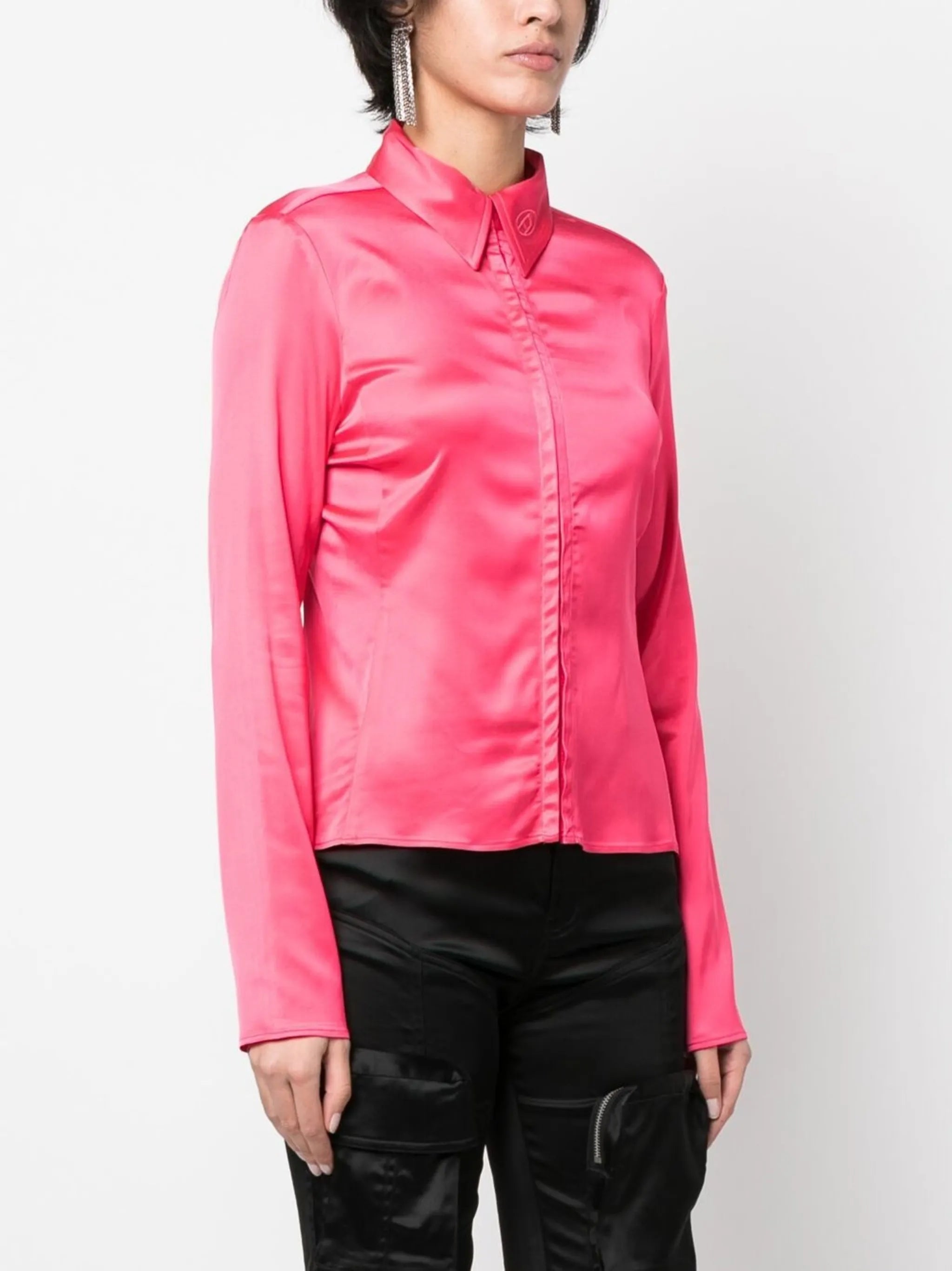 long-sleeve hook and eye shirt