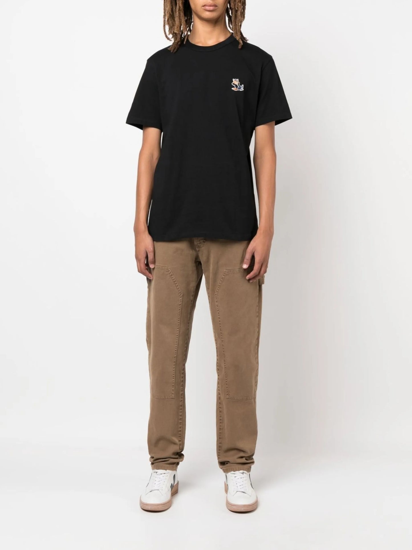 Chillax fox-patch cotton T-shirt