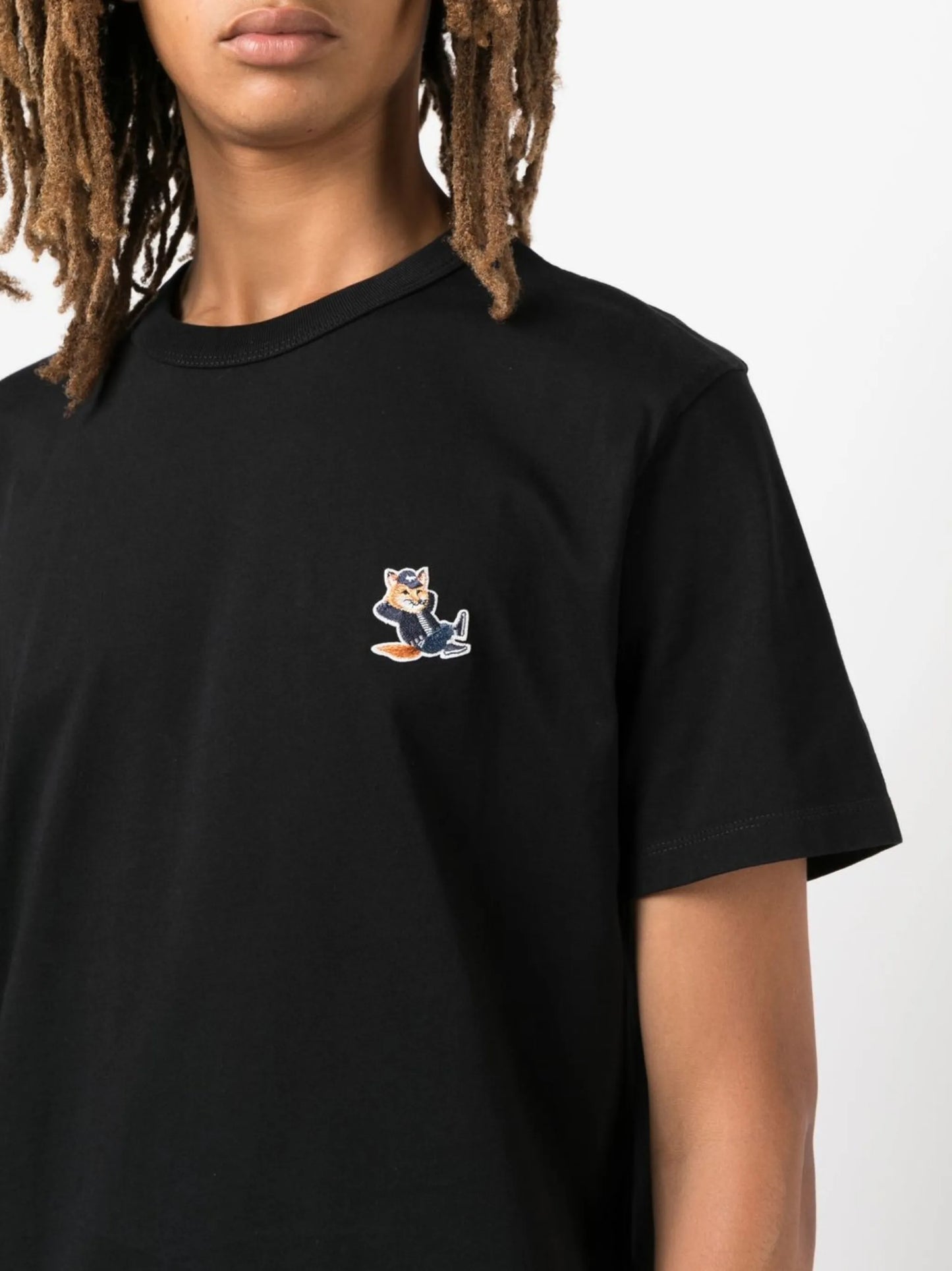 Chillax fox-patch cotton T-shirt
