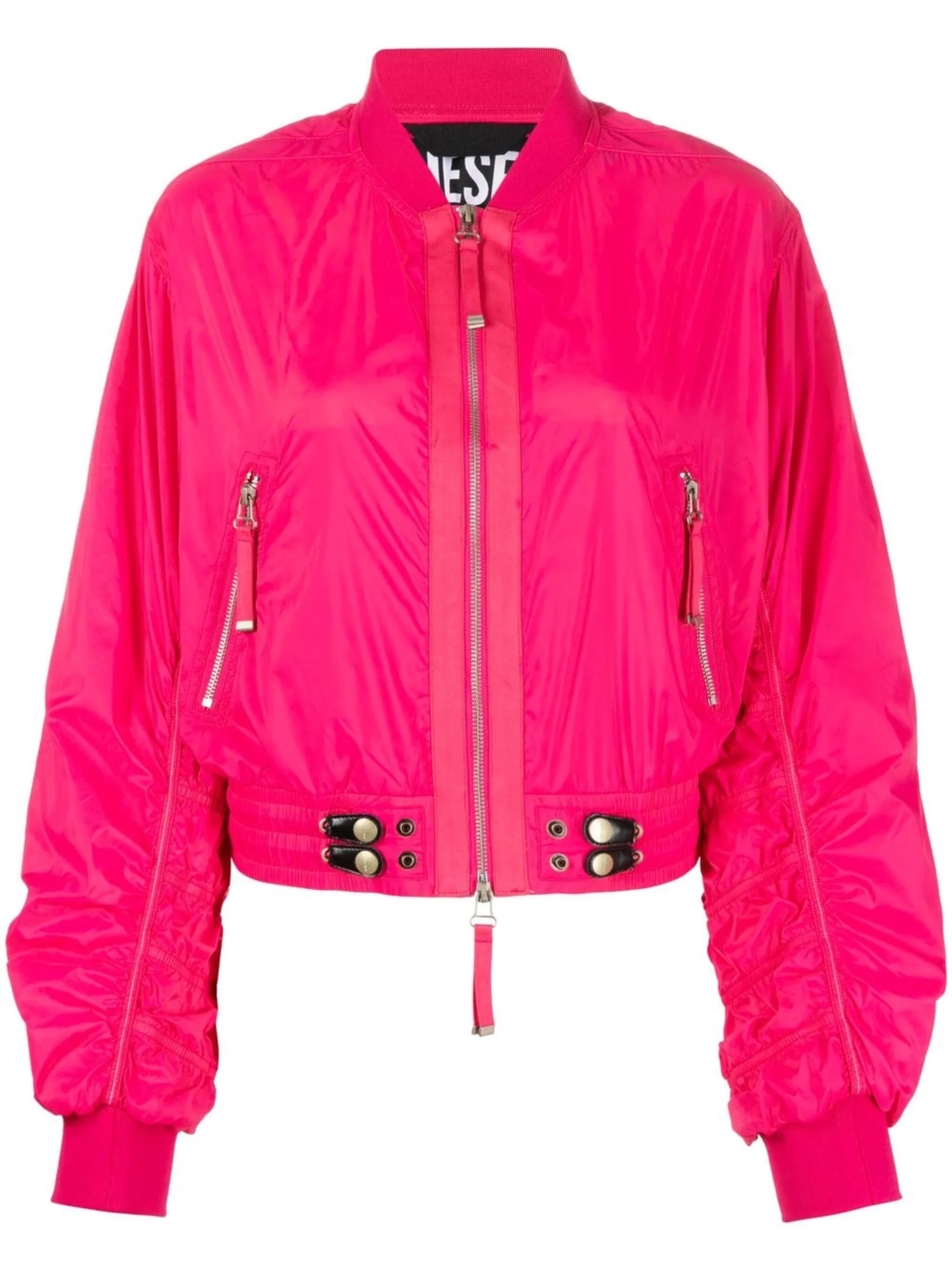 zip-fastening bomber jacket