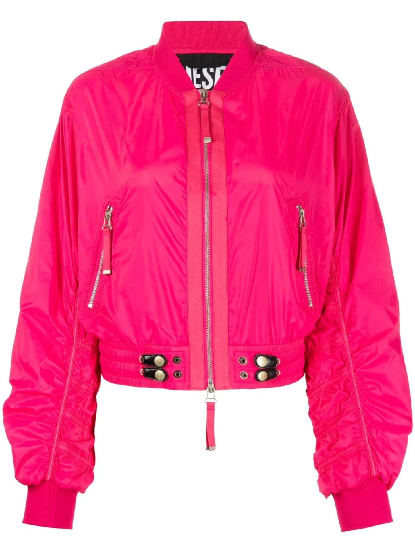 zip-fastening bomber jacket