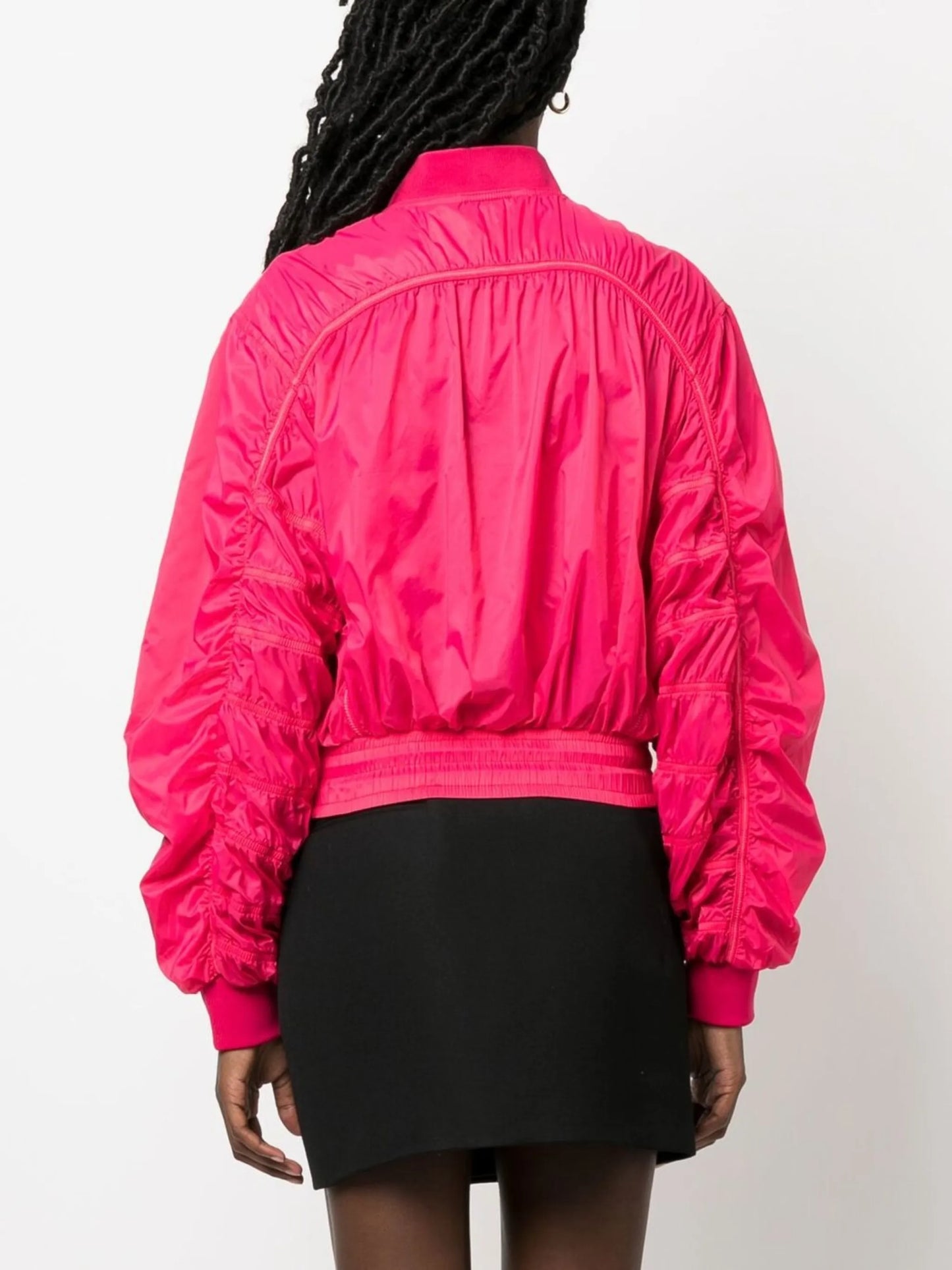 zip-fastening bomber jacket