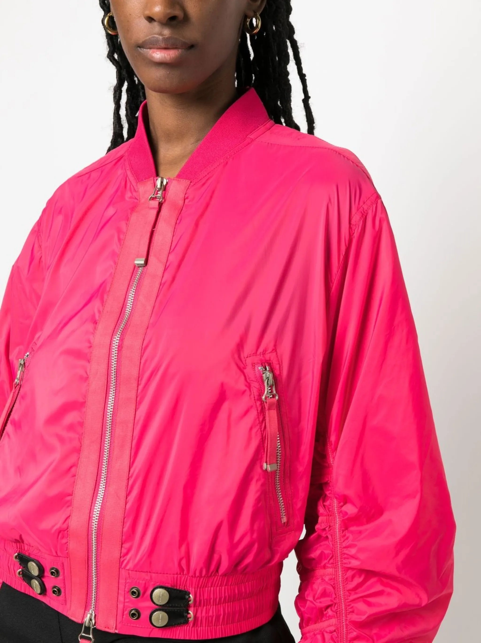 zip-fastening bomber jacket