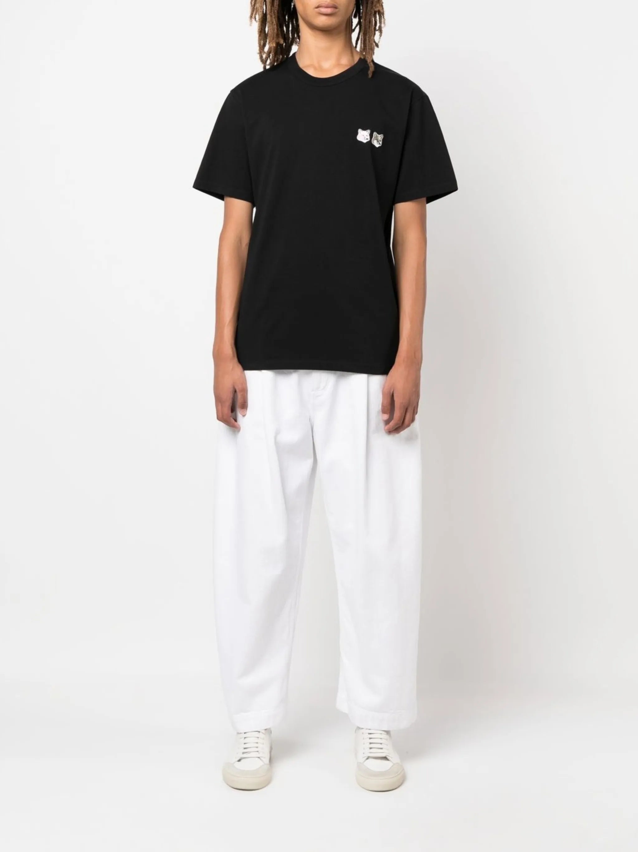 Double Fox Head-Patch cotton T-shirt
